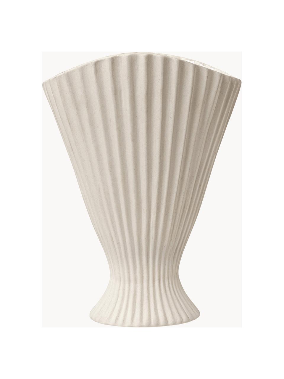 Vase Fountain aus Steinzeug, H 31 cm, Steinzeug, Off White, B 23 x H 31 cm