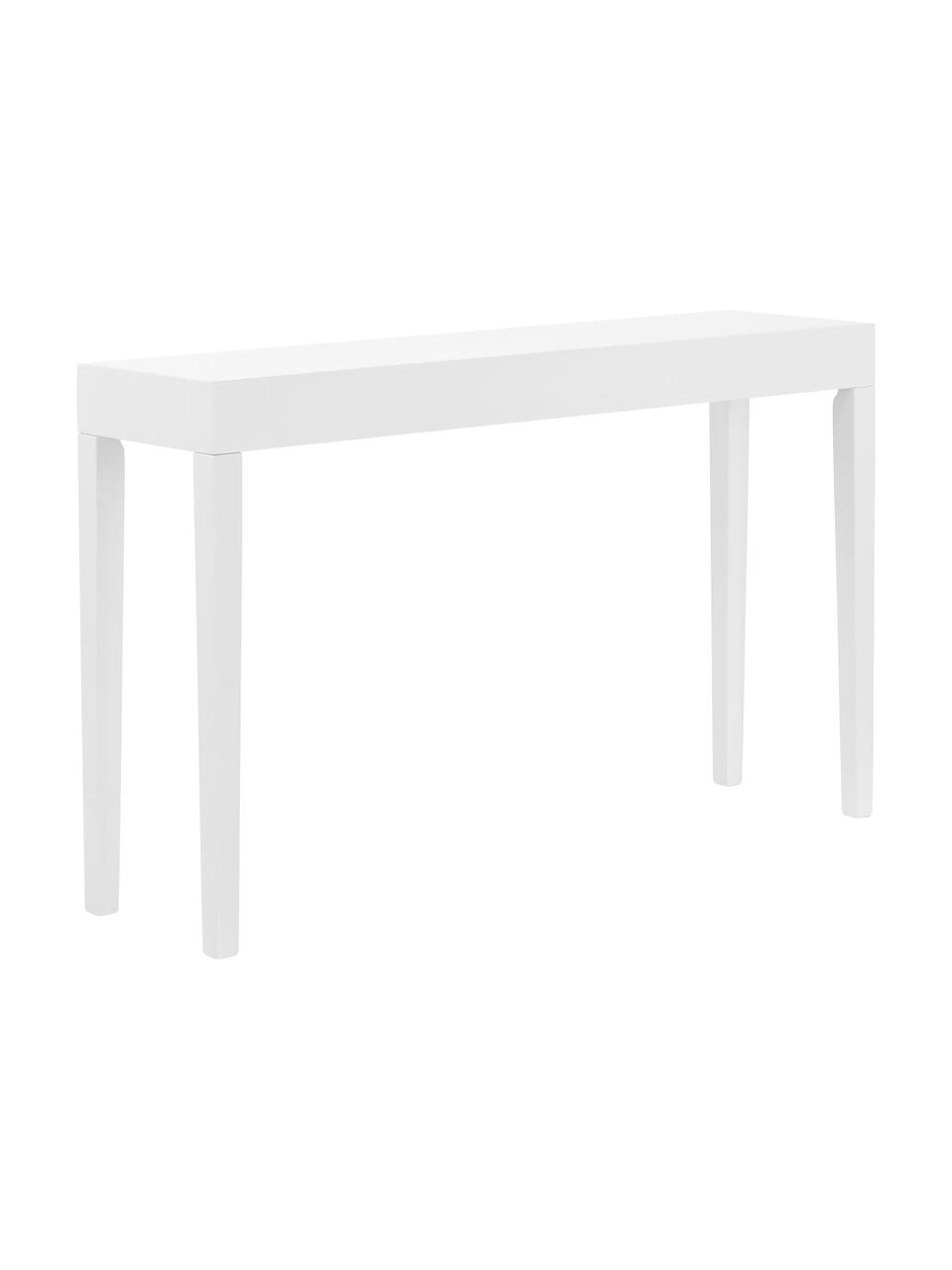 Consola artesanal Kayson, Tablero de fibras de densidad media (MDF), Blanco, An 130 x F 34 cm