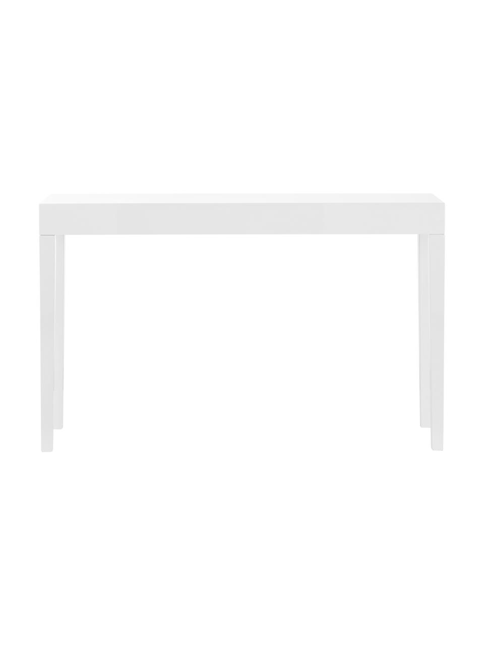 Consolle fatta a mano Kayson, Pannello di fibra a media densità (MDF), Bianco, Larg. 130 x Prof. 34 cm