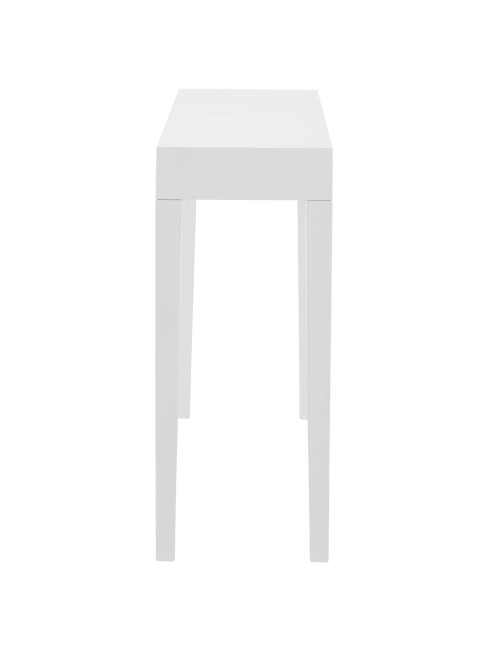 Handgemaakte sidetable Kayson, MDF, Wit, B 130 x D 34 cm