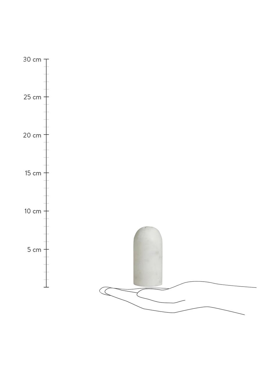 Set saliera e pepiera in marmo Isop 2 pz, Marmo, Bianco marmorizzato, Ø 4 x Alt. 8 cm