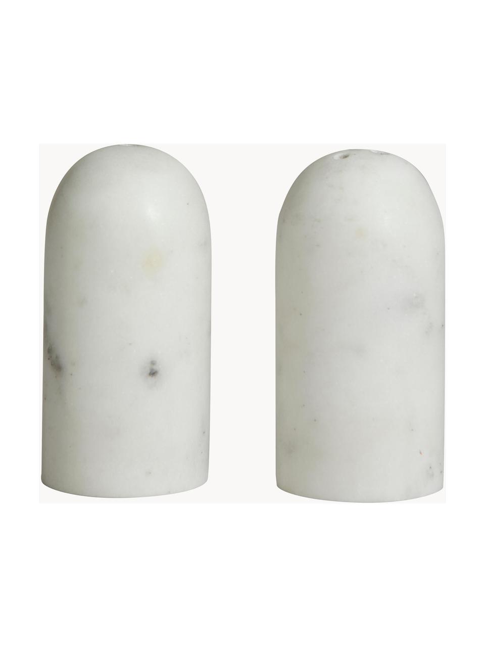 Marmor Salz- und Pfefferstreuer Isop, 2er-Set, Marmor, Weiß, marmoriert, Ø 4 x H 8 cm