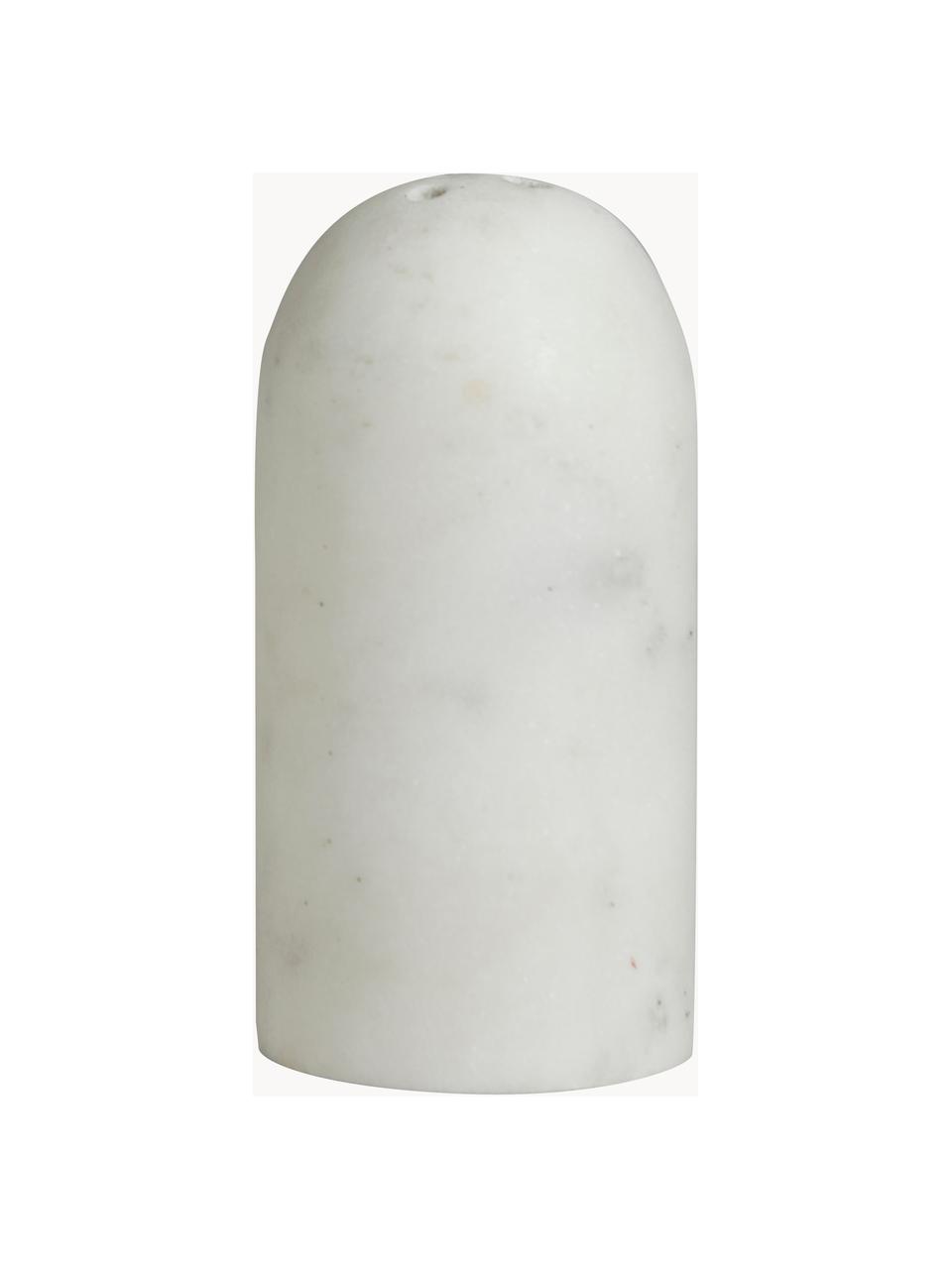 Salière et poivrière en marbre Isop, 2 élém., Marbre, Blanc, marbré, Ø 4 x haut. 8 cm