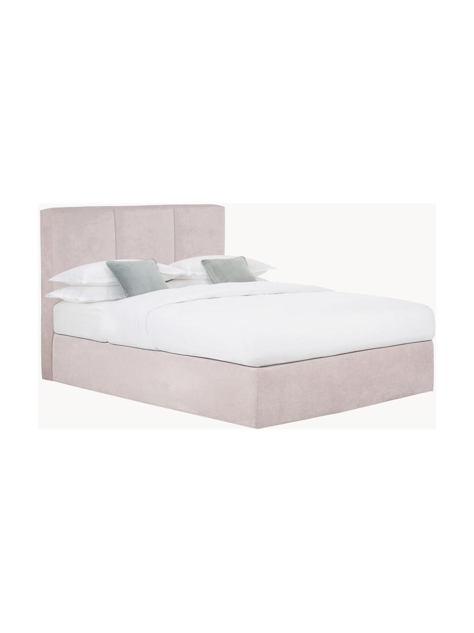 Cama continental Oberon, Patas: plástico Este producto es, Tejido rosa claro, An 140 x L 200  cm, dureza H2