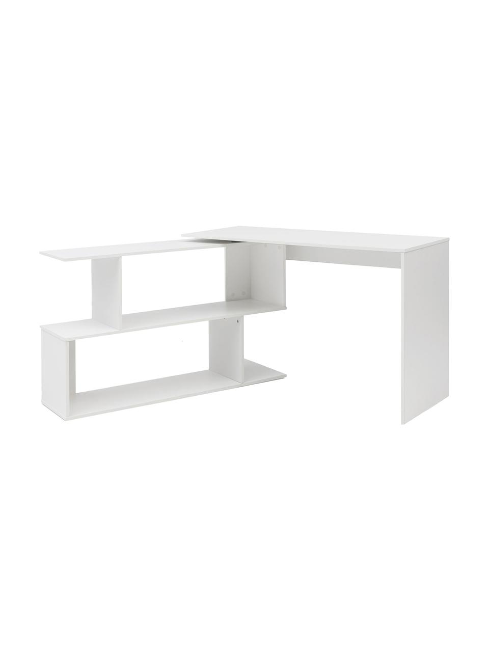 Bureau d'angle blanc Lemina, Blanc, mat