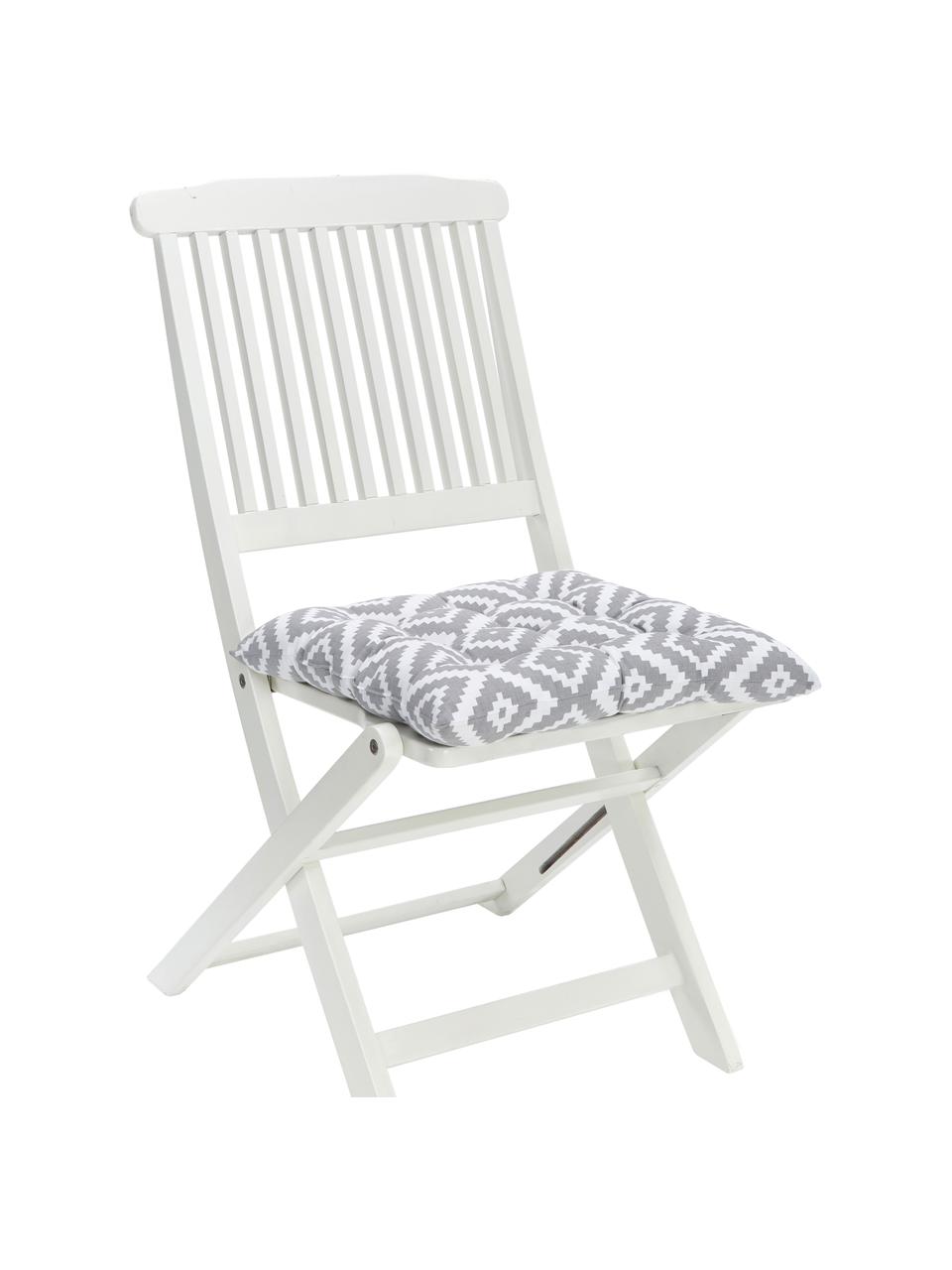 Poduszka na krzesło Miami, Szary, biały, S 40 x D 40 cm