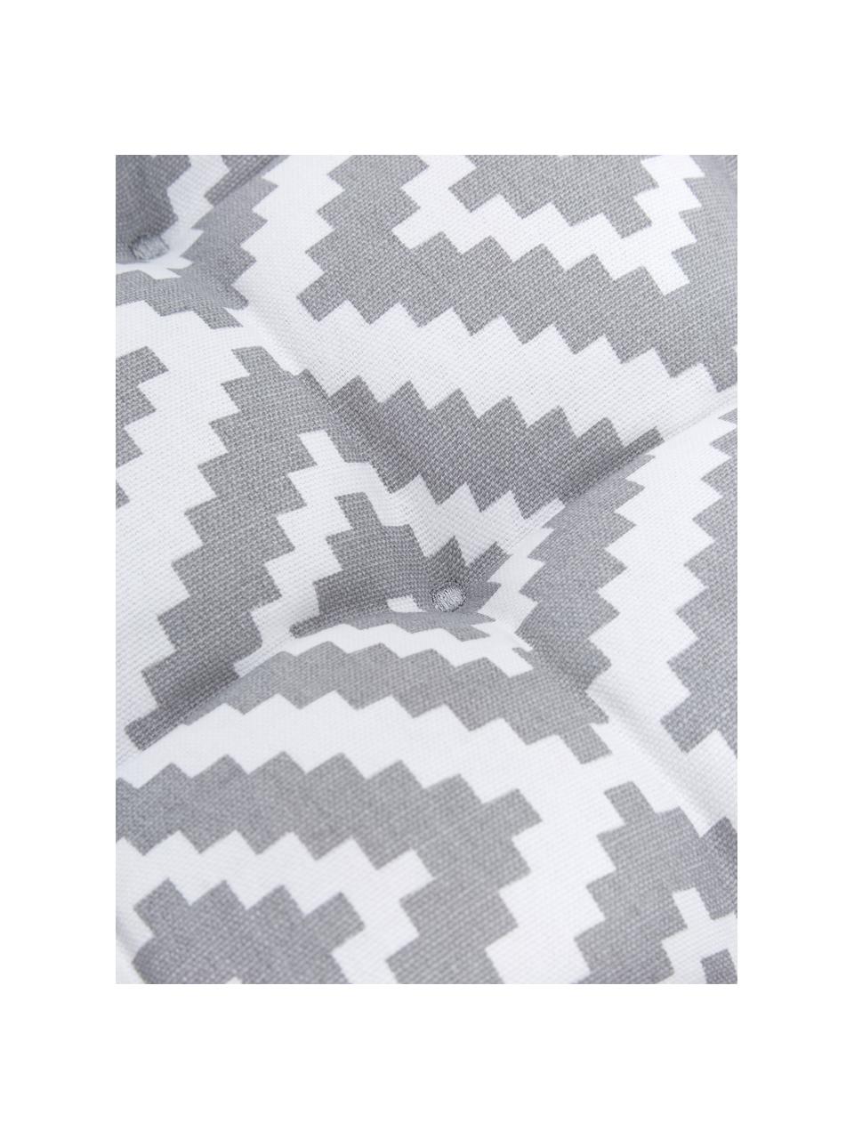 Sitzkissen Miami in Hellgrau/Weiß, Bezug: 100% Baumwolle, Grau, B 40 x L 40 cm