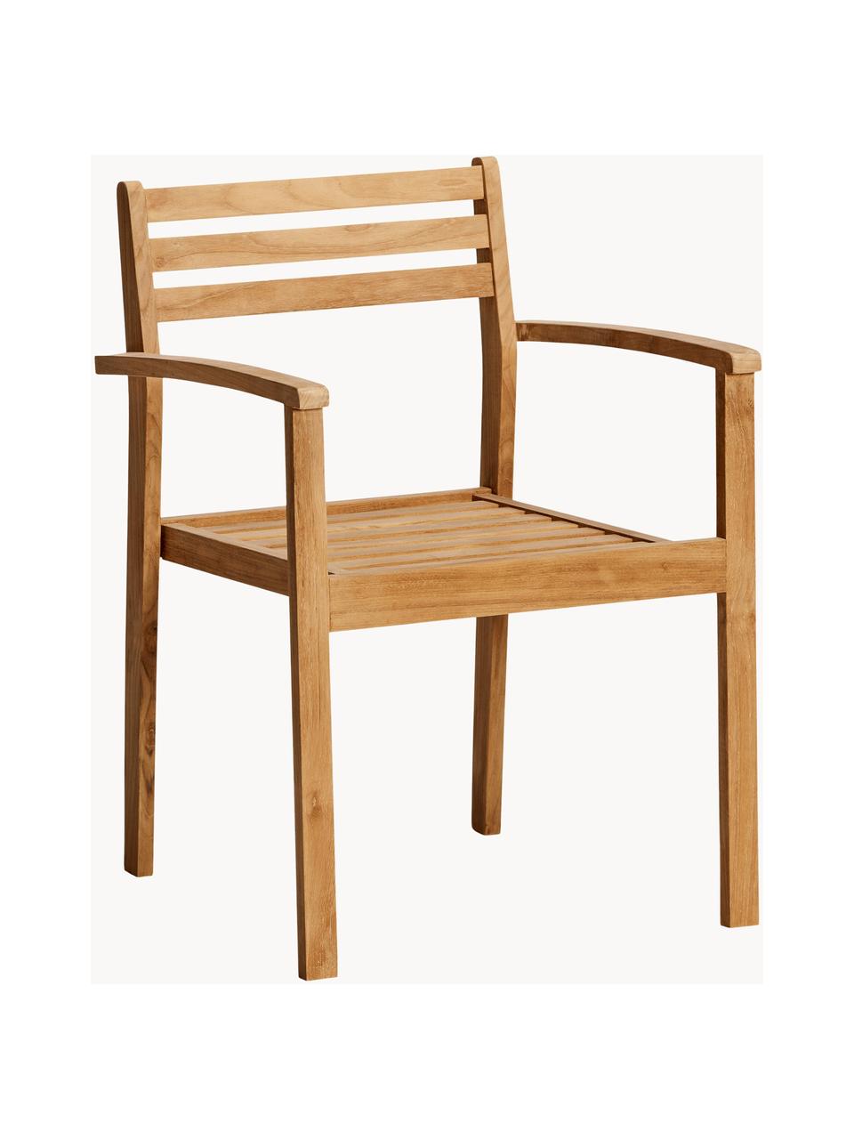 Krzesło ogrodowe z drewna tekowego Oxford, Drewno tekowe, Drewno tekowe, S 56 x G 53 cm