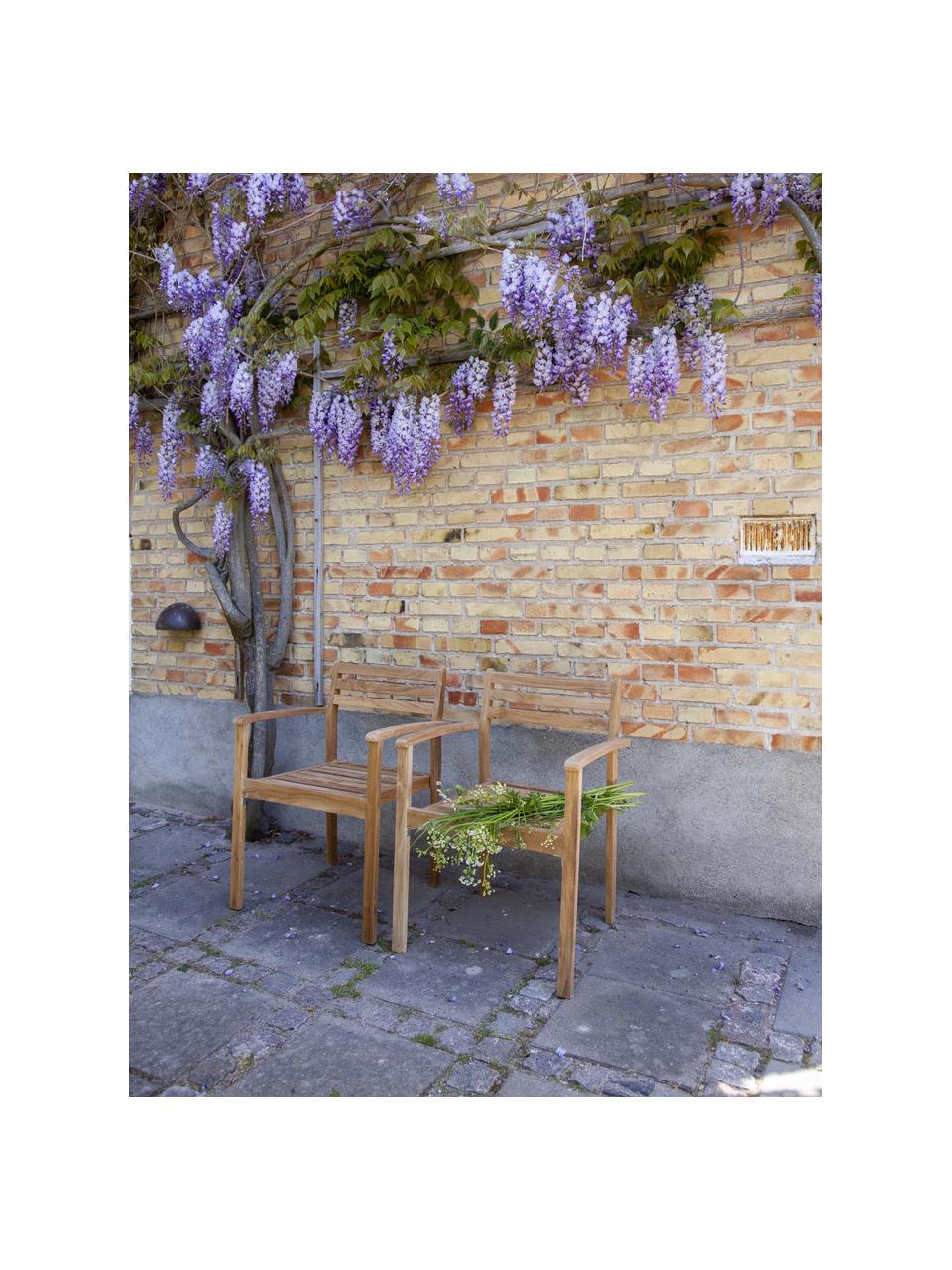 Chaise de jardin en bois de teck Oxford, Bois de teck, Bois de teck, larg. 56 x prof. 53 cm