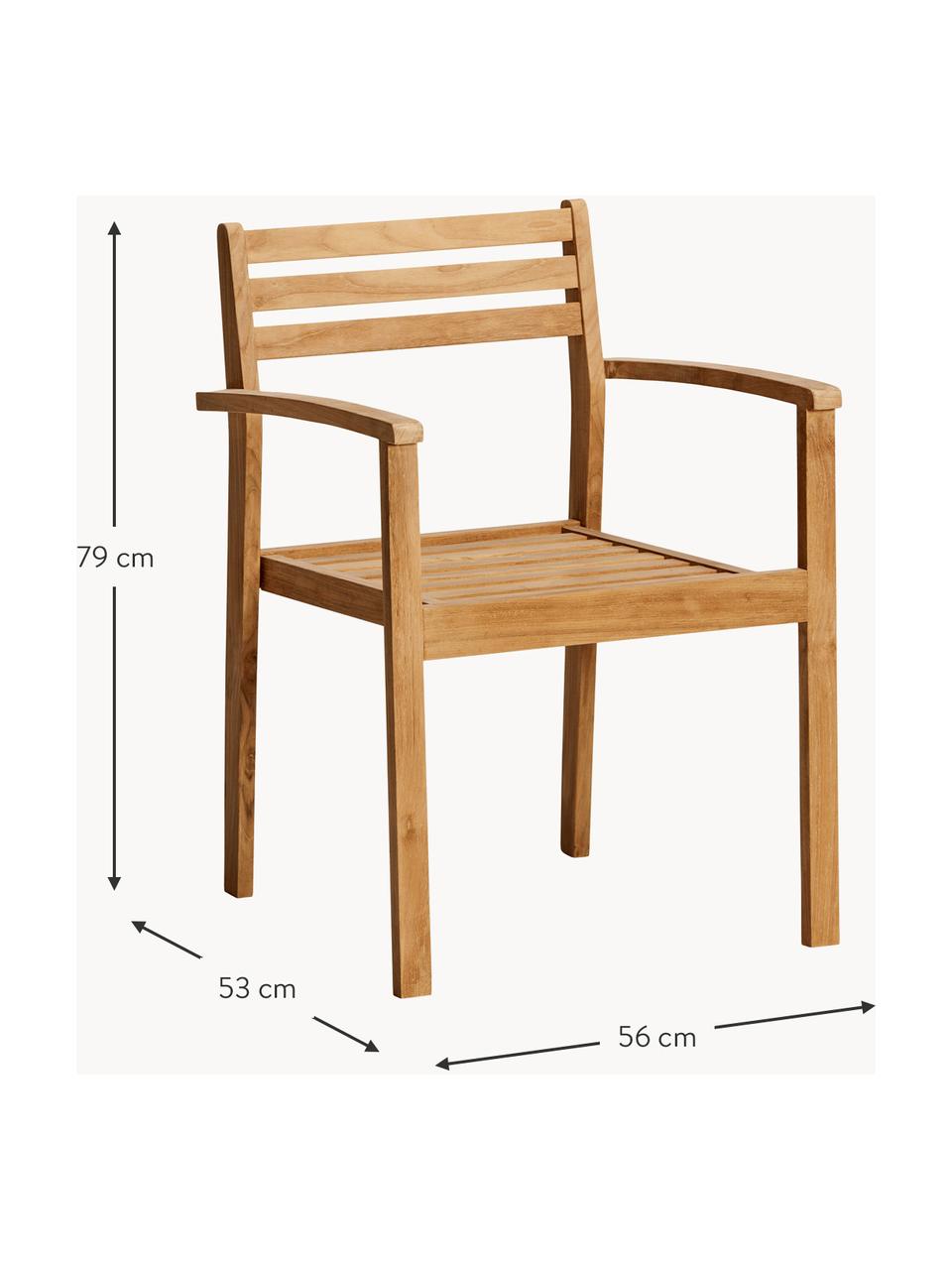 Záhradná stolička Oxford, Tíkové drevo, Tíkové drevo, Š 56 x H 53 cm