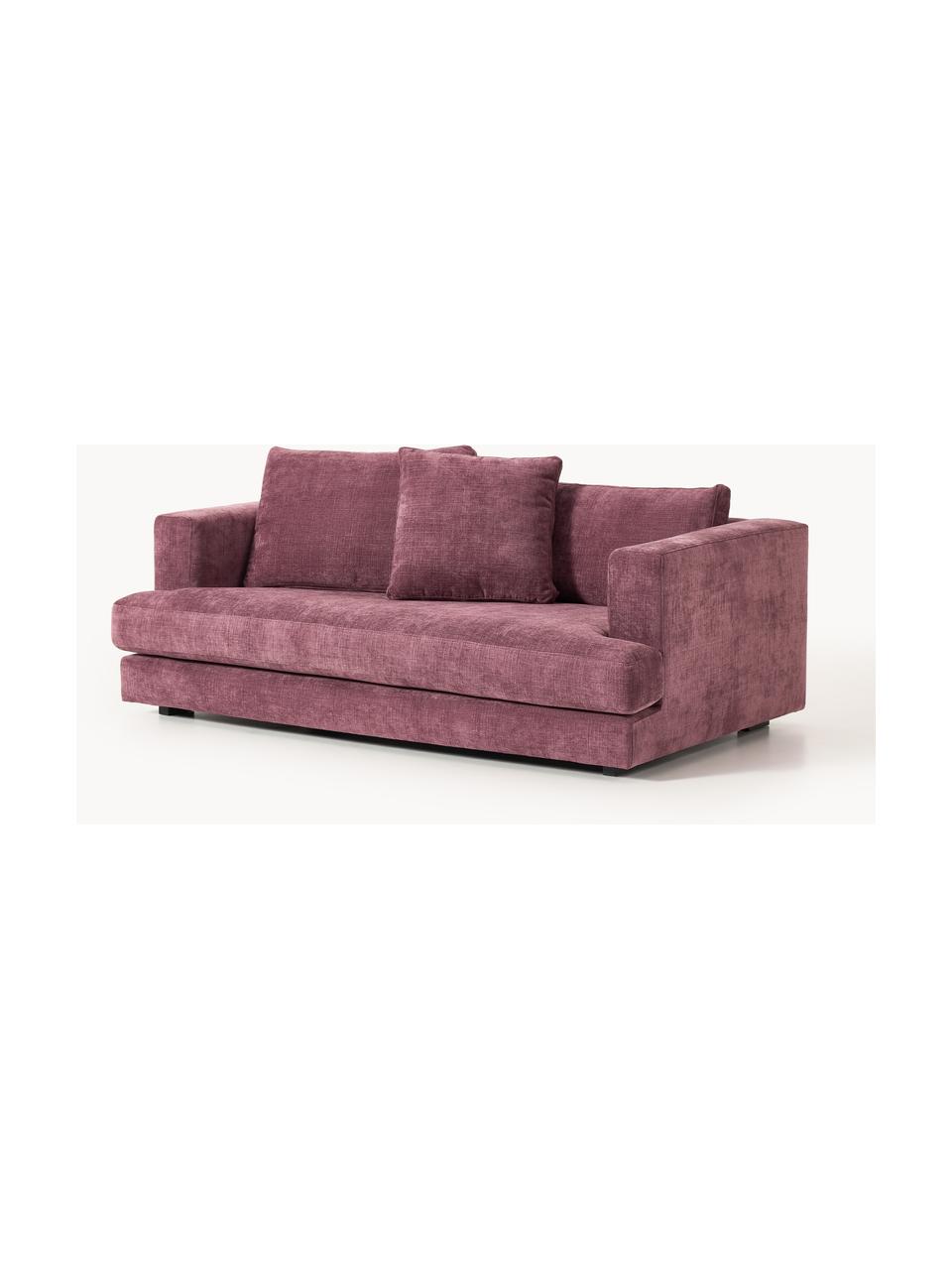 Sofa Tribeca (2-Sitzer), Bezug: 100 % Polyester Der strap, Gestell: Buchenholz, Kiefernholz, , Füße: Kiefernholz Dieses Produk, Webstoff Aubergine, B 185 x T 104 cm