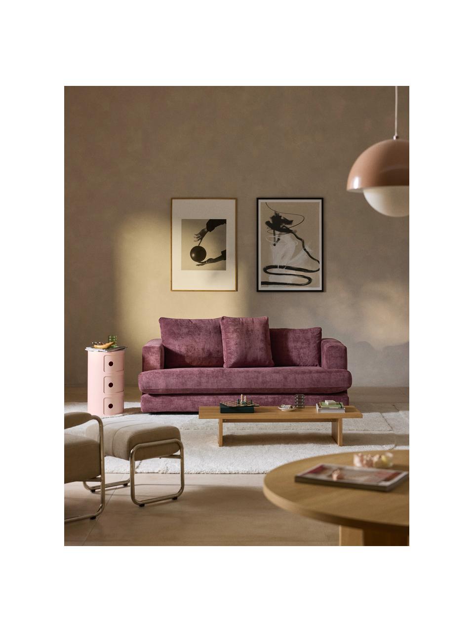 Sofa Tribeca (2-Sitzer), Bezug: 100 % Polyester Der strap, Gestell: Buchenholz, Kiefernholz, , Füße: Kiefernholz Dieses Produk, Webstoff Aubergine, B 185 x T 104 cm