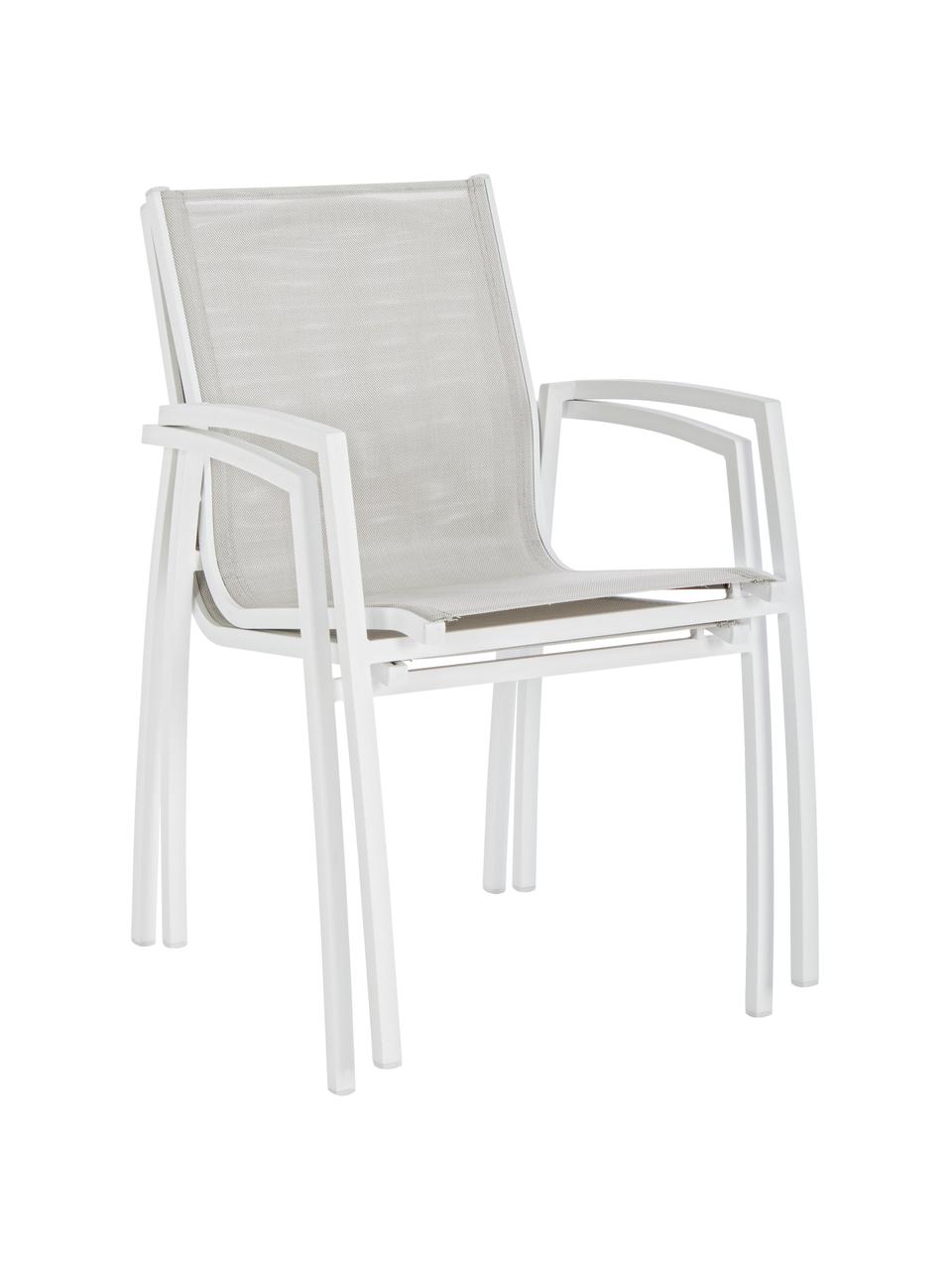 Chaise de jardin Hilla, Blanc, gris, larg. 57 x prof. 61 cm