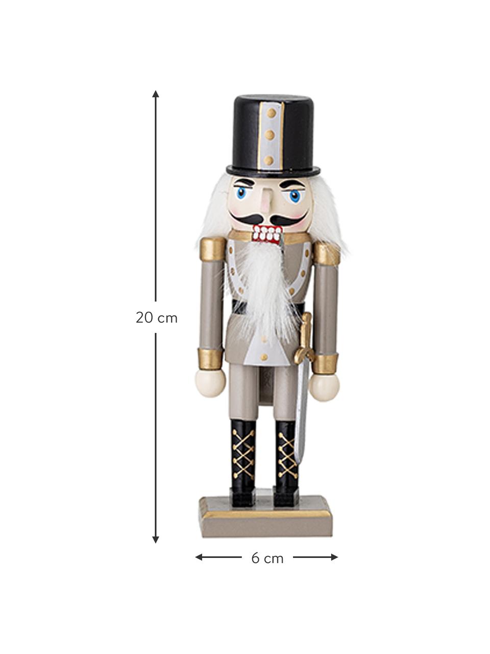 Decoratieve figuren Nutcracker, set van 2, Gecoat hout, Meerkleurig, B 6 cm x H 20 cm