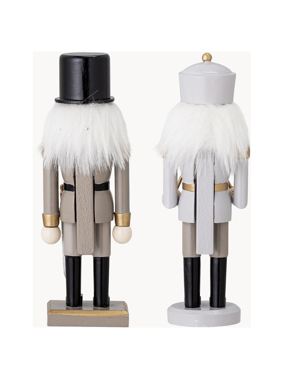 Sada dekorativních figurek Nutcracker, 2 díly, Potažené dřevo, Více barev, Š 6 cm, V 20 cm