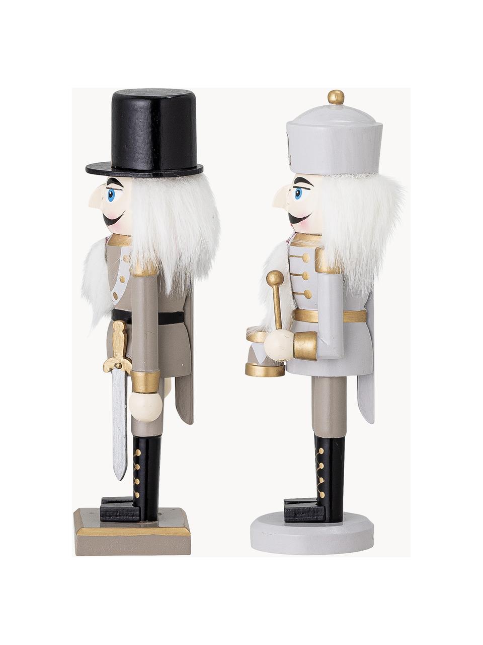 Sada dekorativních figurek Nutcracker, 2 díly, Potažené dřevo, Více barev, Š 6 cm, V 20 cm