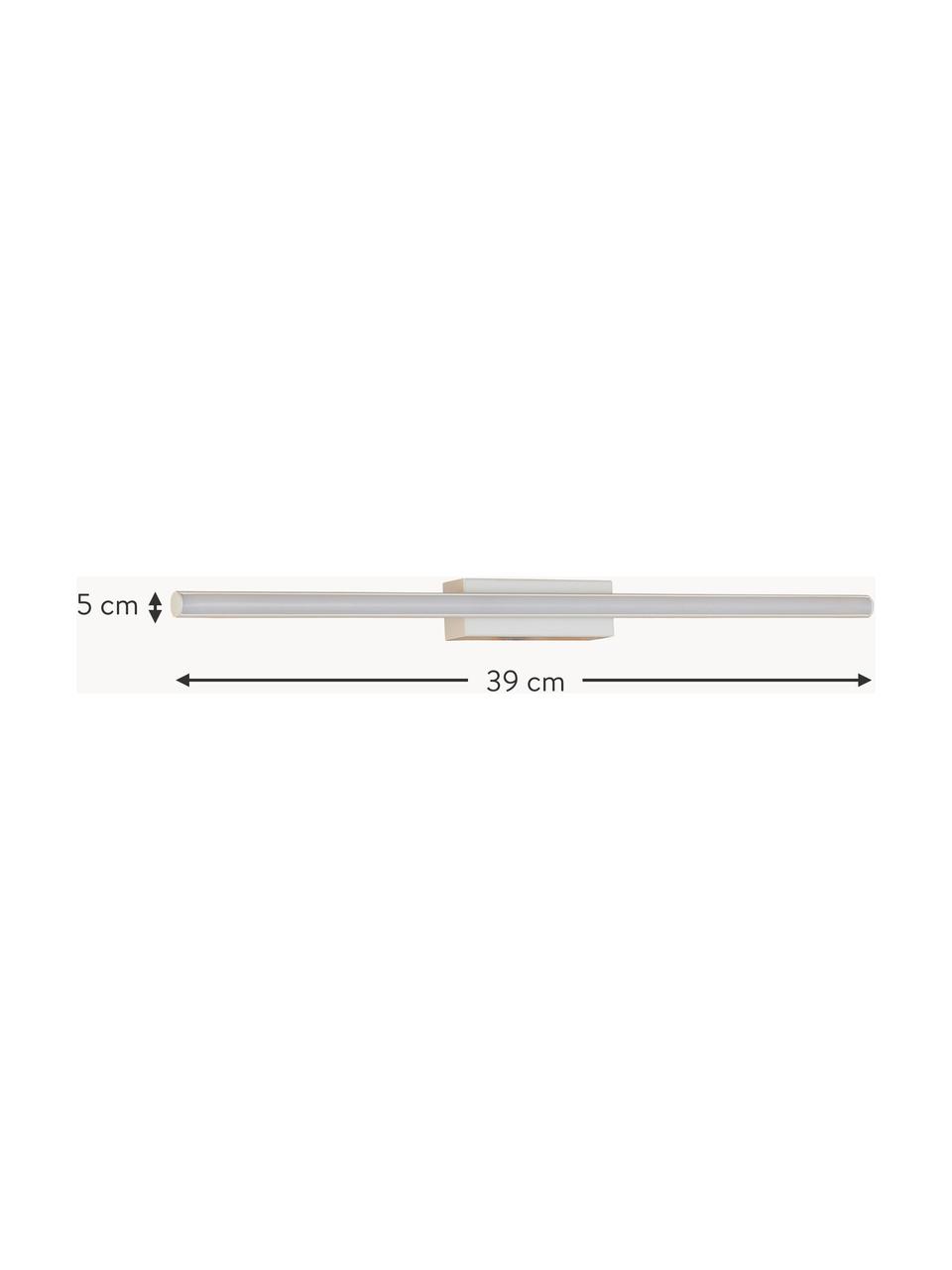 Aplique LED Linea, Pantalla: silicona, metal, con pint, Fijación: madera, Blanco, Ø 5 x L 39 cm