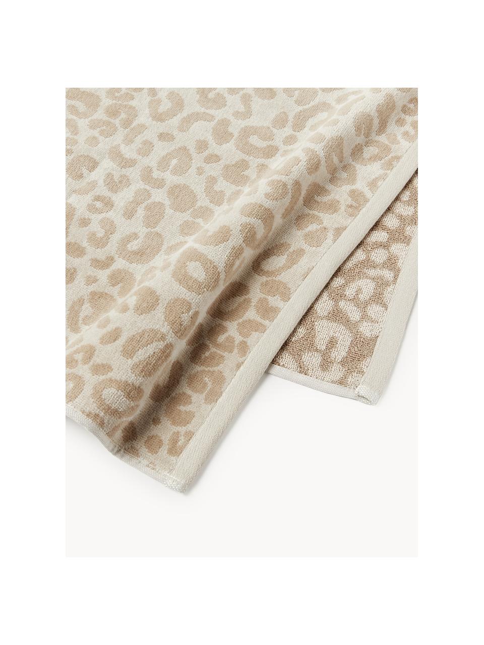 Serviette de toilette Leo, tailles variées, Blanc crème, beige, Serviettes de toilette, larg. 50 x long. 100 cm, 2 pièces