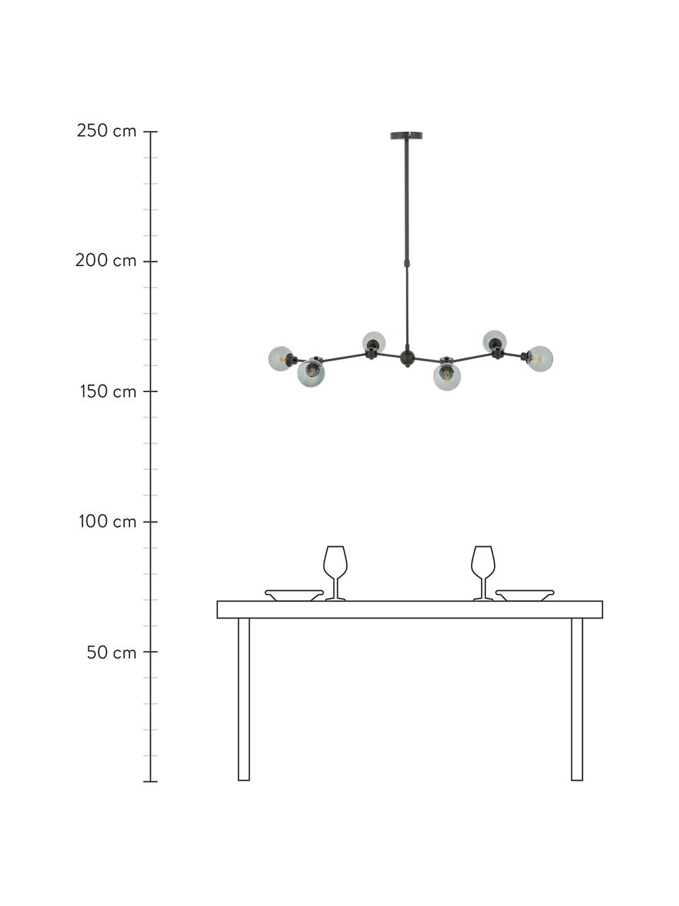 Lampa wisząca Aurelia, Czarny, szary, S 110 x W 60 cm