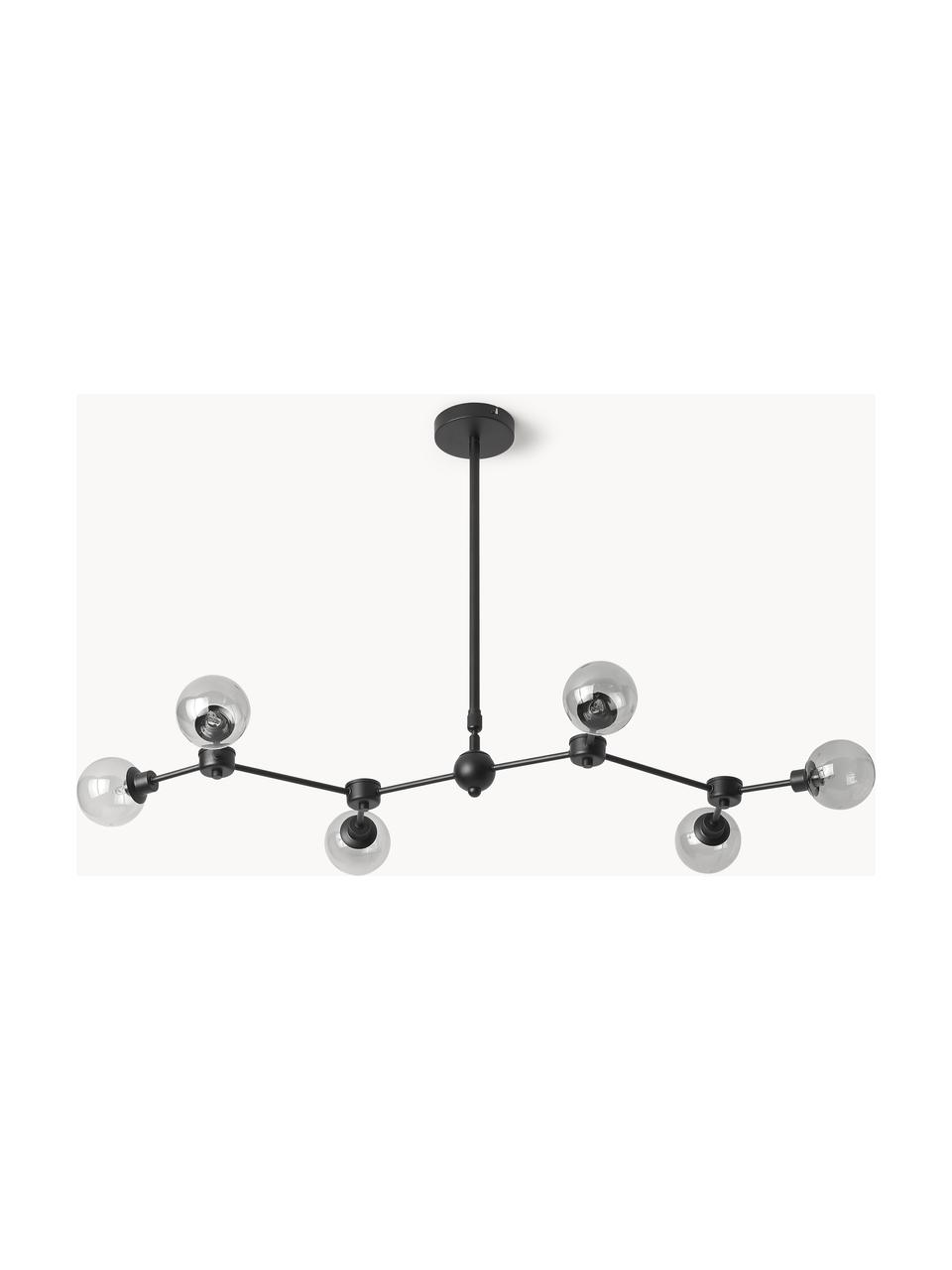 Grande suspension Aurelia, Gris, transparent, noir, larg. 110 x haut. 60 cm