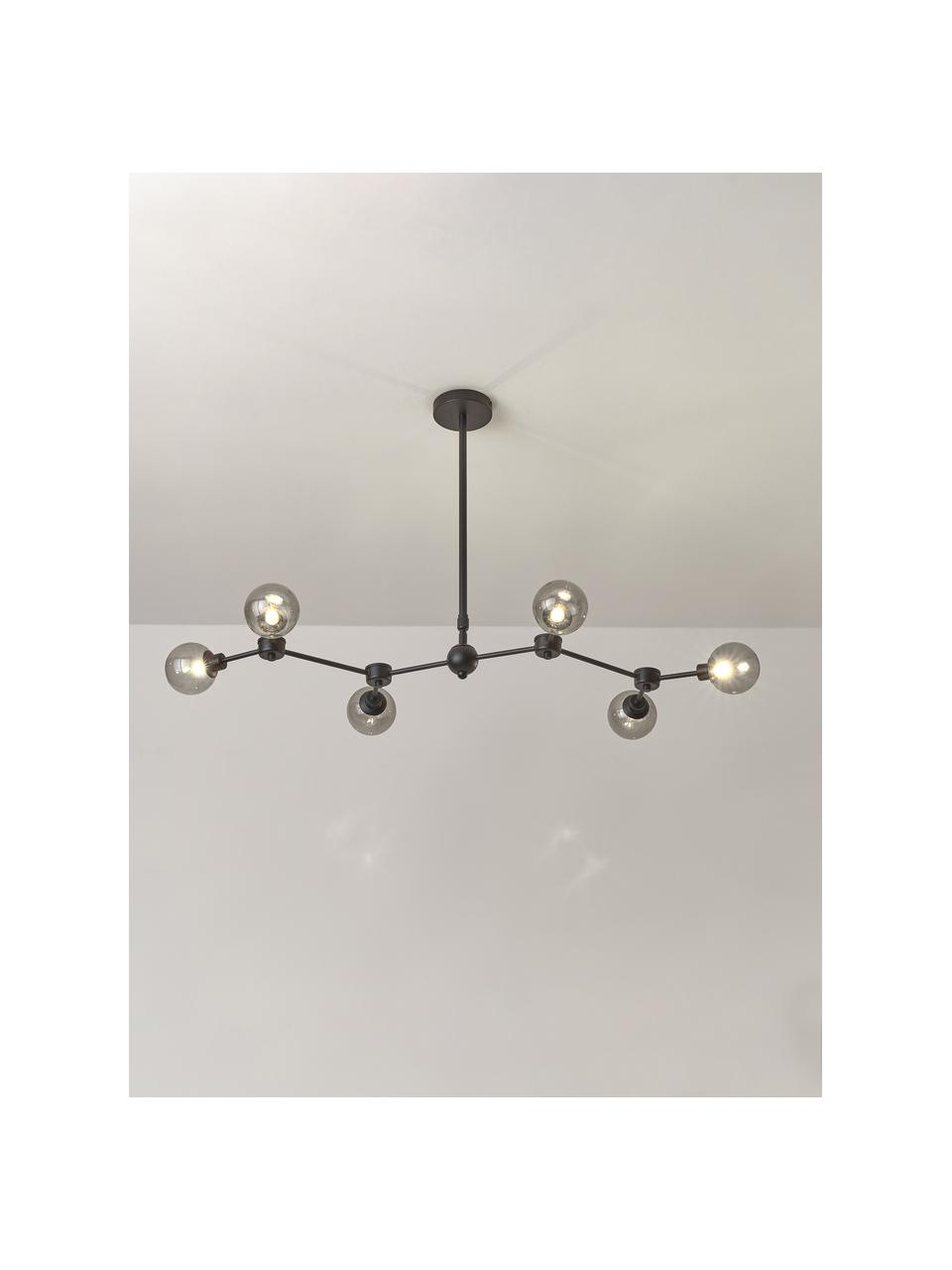 Grande suspension Aurelia, Gris, transparent, noir, larg. 110 x haut. 60 cm