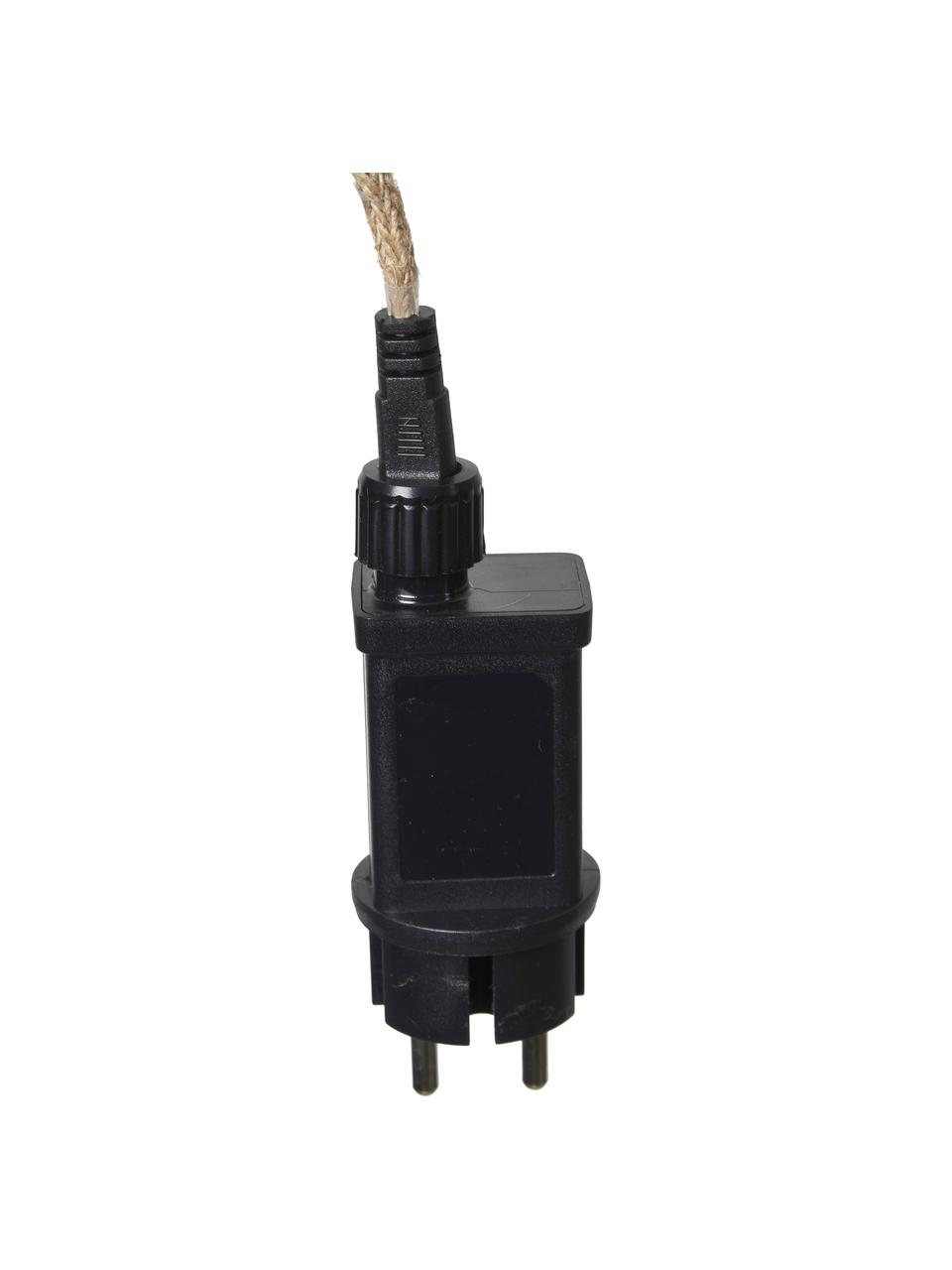 Guirnalda de luces LED artesanal Aurora, 800 cm, 10 luces, Linternas: fibra natural, Cable: yute, Marrón, L 800 cm