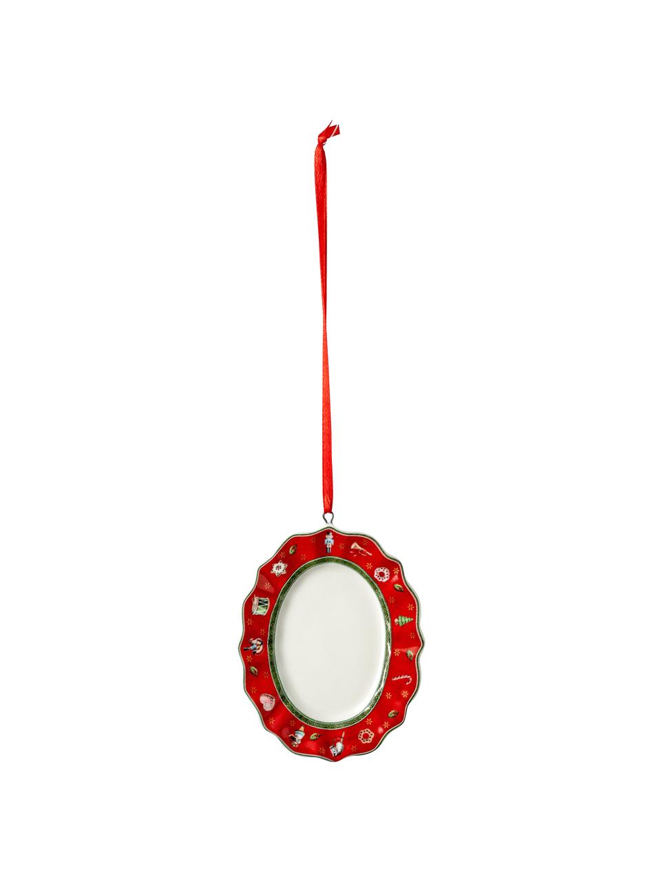 Adornos navideños de porcelana, Toy's Delight, 3 pzas., Porcelana Premium, Blanco, rojo, Set de diferentes tamaños