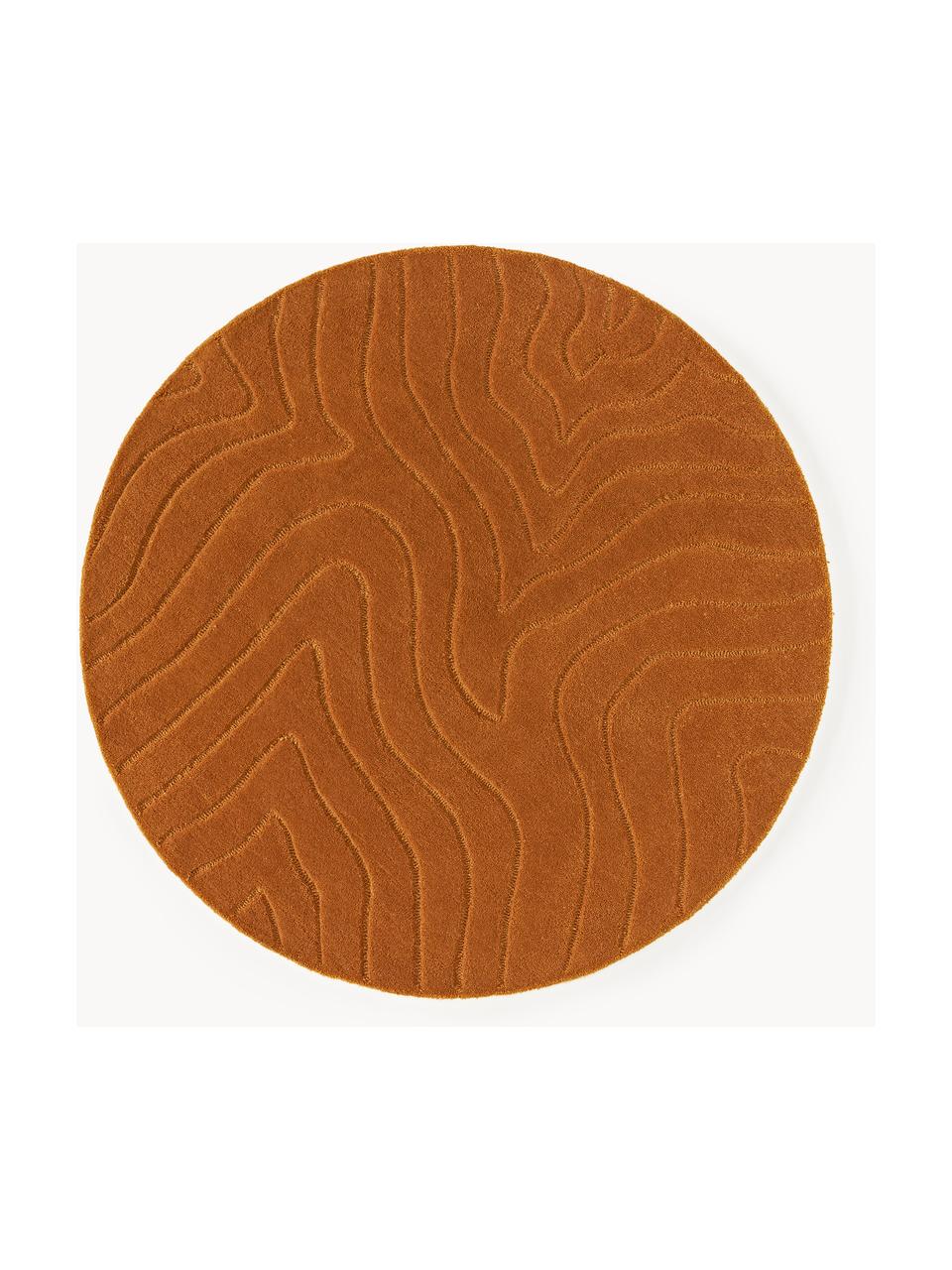 Tapis rond en laine tuftée main Aaron, 100 % laine, certifiée RWS

Les tapis en laine peuvent perdre des fibres lors des premières semaines et des peluches peuvent se former, ce phénomène est naturel et diminue à mesure de votre usage et du temps, Jaune moutarde, Ø 120 cm (taille S)