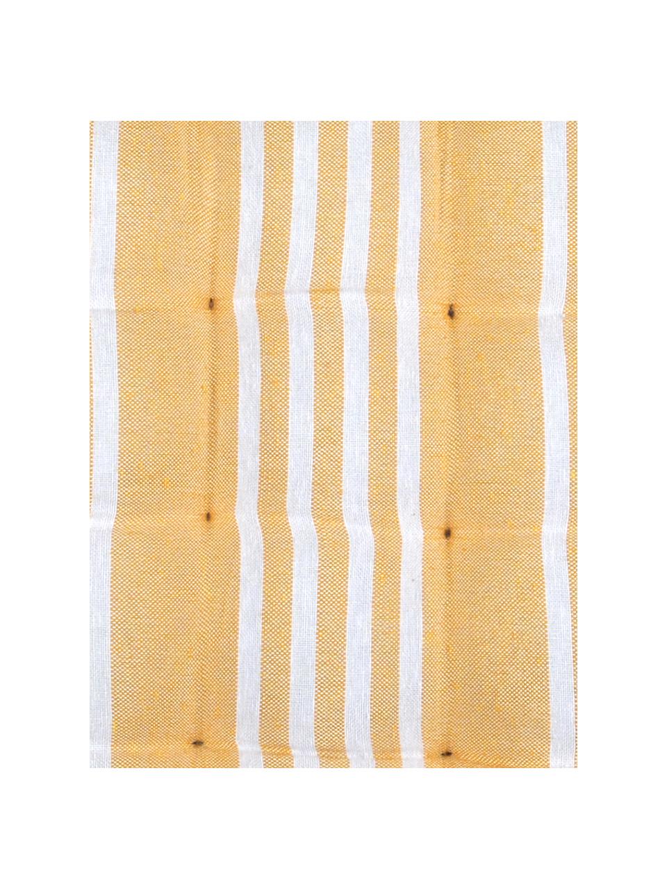 Nakładka na siedzisko Mandelieu, Mieszanka bawełny, Żółty, biały, S 40 x D 40 cm