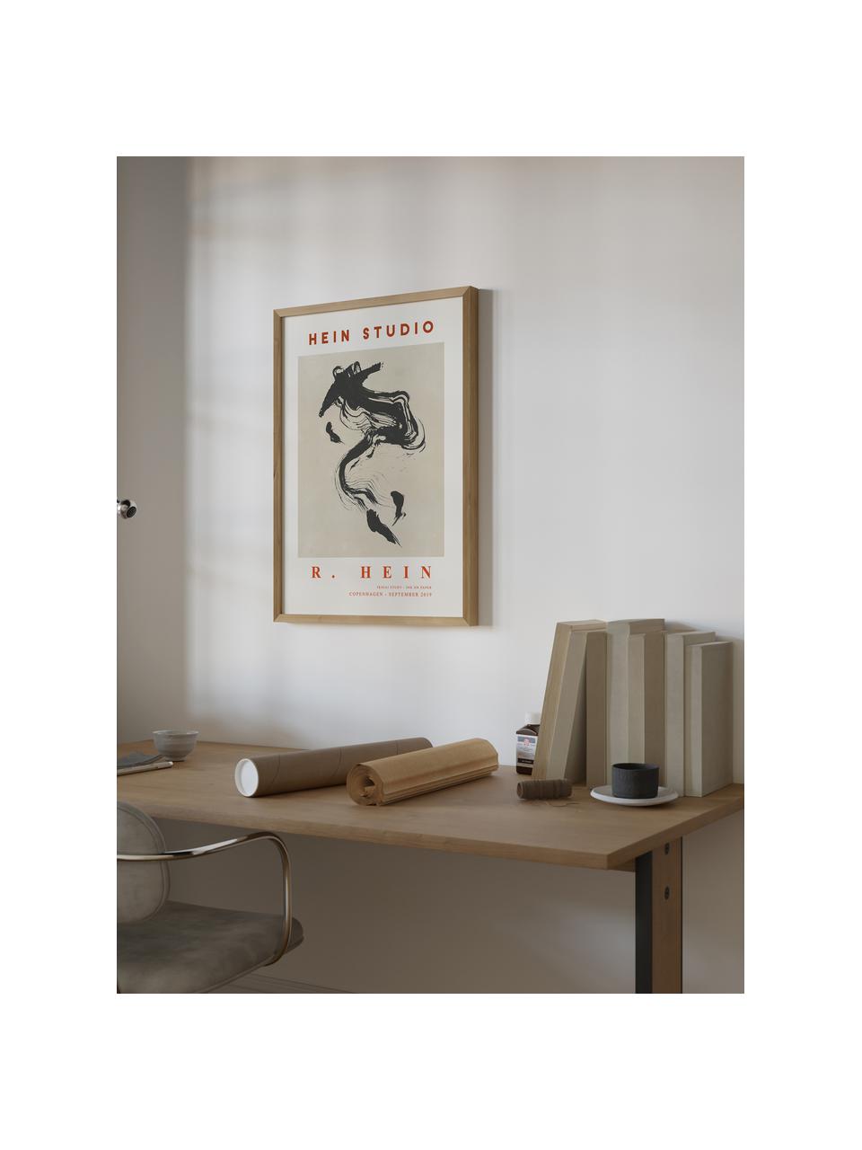 Poster Ikigai no. 02 by Rebecca Hein x The Poster Club, Schwarz, Beige, Dunkelrot, B 30 x H 40 cm