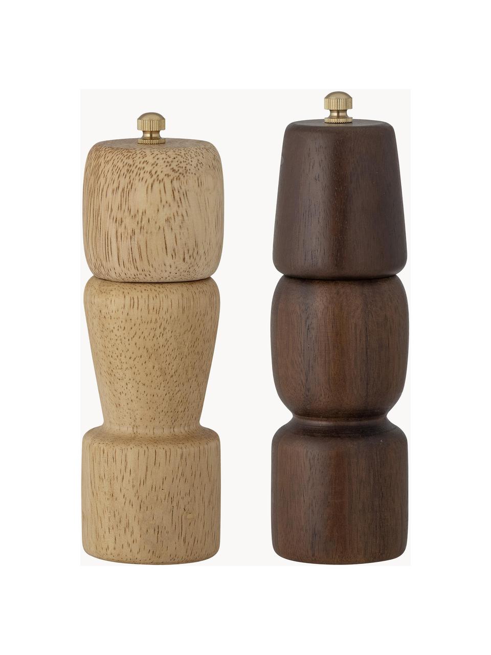 Set de molinillos Sabri, 2 pzas., Madera de acacia, madera de caucho, Madera de acacia, madera de caucho, Ø 6 x Al 18 cm