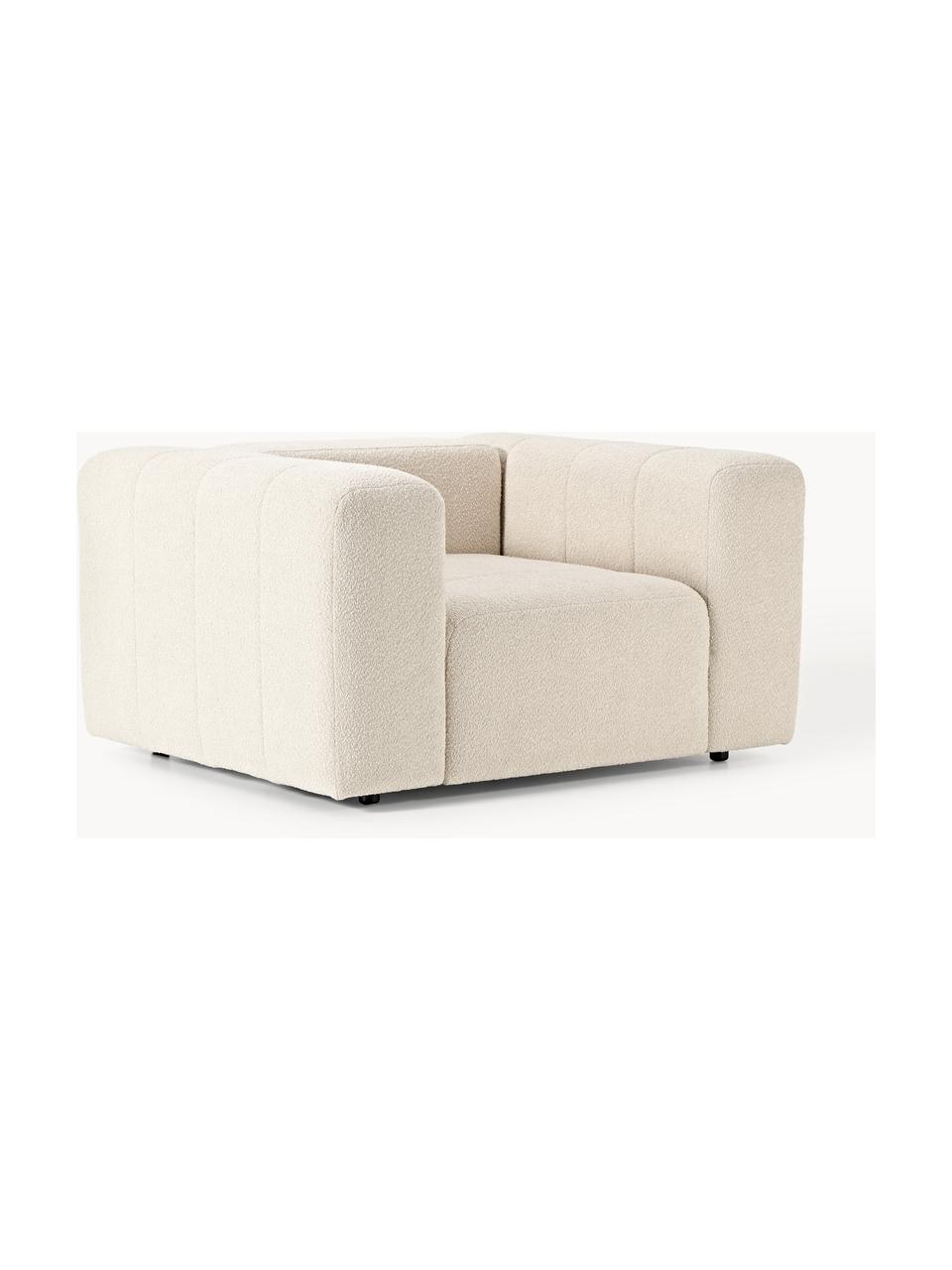 Fauteuil lounge en bouclette Lena, Bouclette beige clair, larg. 133 x prof. 106 cm