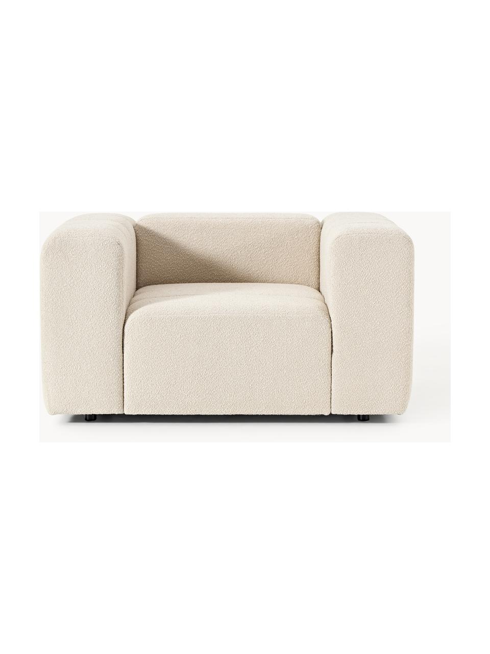 Fauteuil lounge en bouclette Lena, Bouclette beige clair, larg. 133 x prof. 106 cm