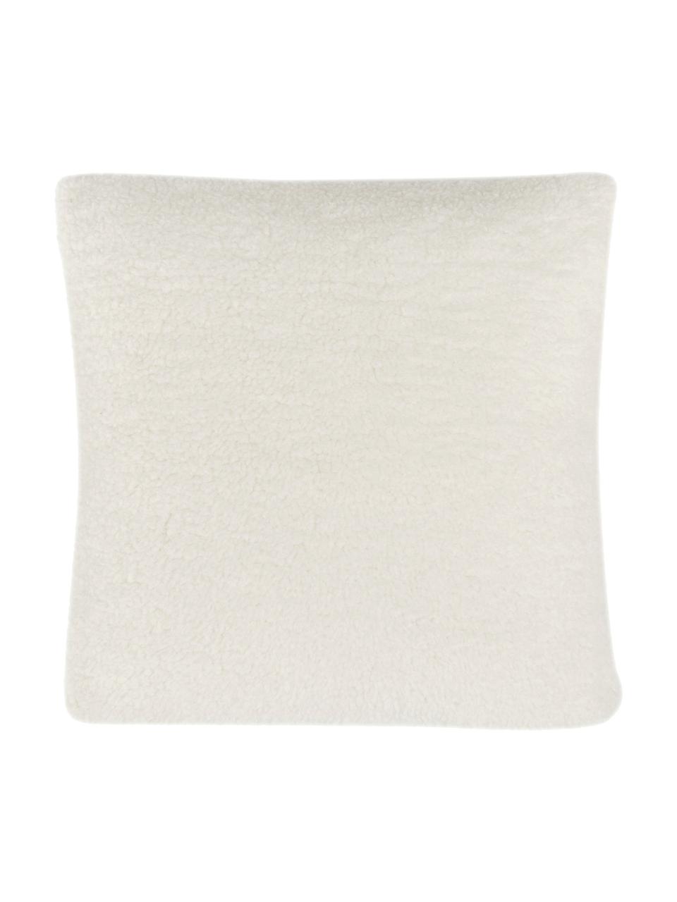 Housse de coussin 45x45 peluche Cozy, 100 % polyester (tissu peluche), Couleur crème, beige, larg. 45 x long. 45 cm
