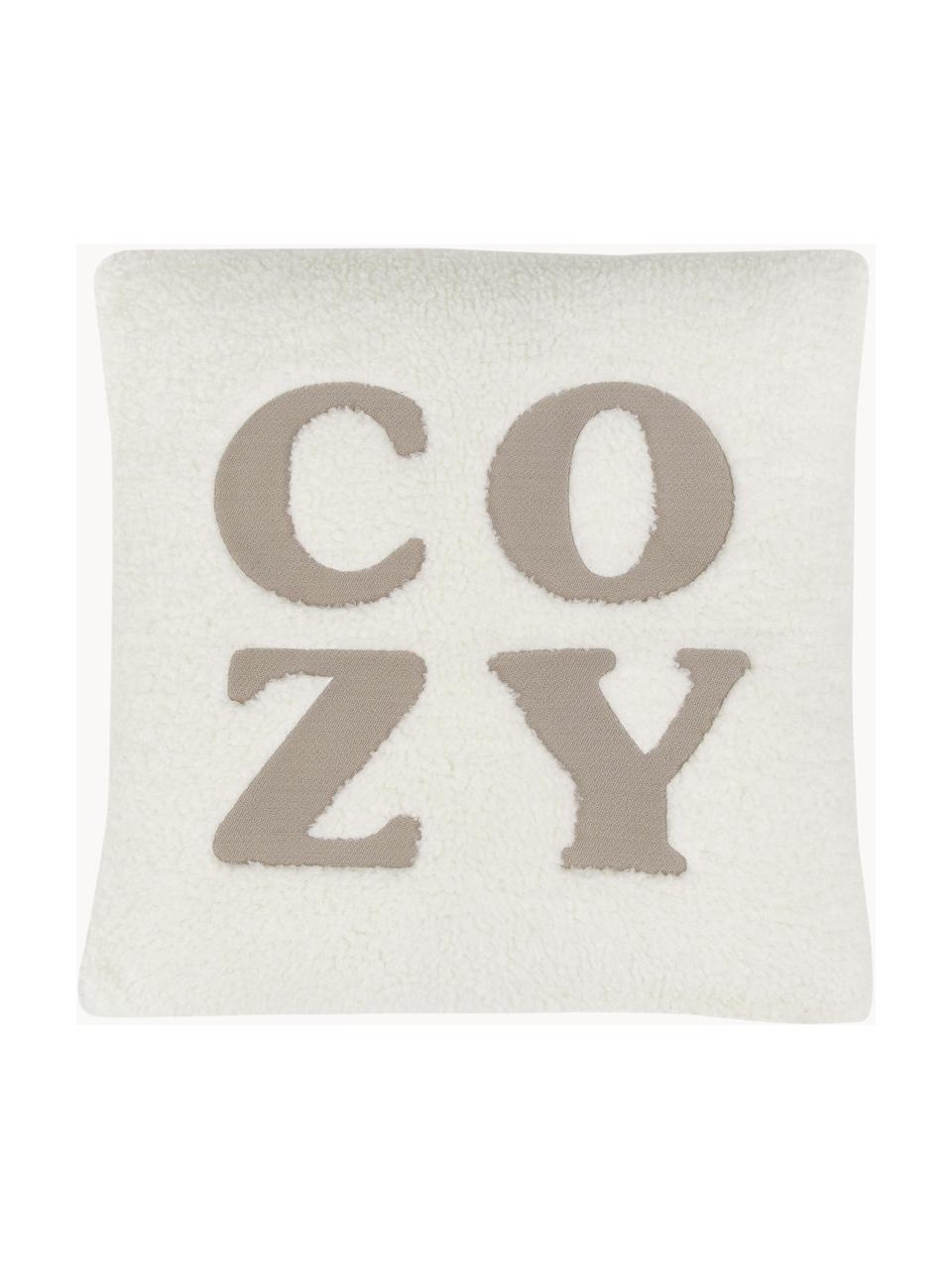 Teddy kussenhoes Cozy, Crèmekleurig, beige, B 45 x L 45 cm