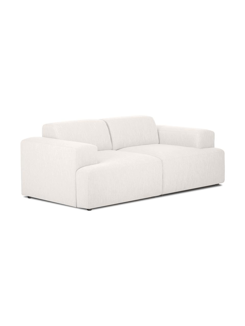 Sofa Melva (2-osobowa), Tapicerka: 100% poliester Dzięki tka, Stelaż: lite drewno sosnowe, cert, Nogi: tworzywo sztuczne, Greige tkanina, S 198 x G 101 cm