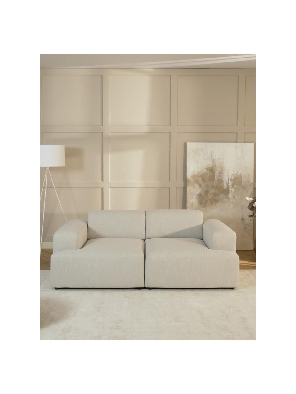 Sofa Melva (2-Sitzer), Bezug: 100% Polyester Der hochwe, Gestell: Massives Kiefernholz, Spa, Webstoff Greige, B 198 x T 101 cm