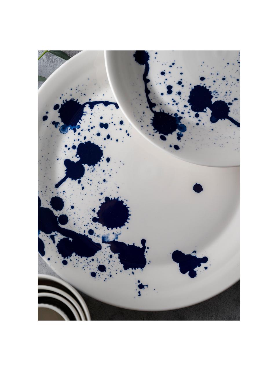 Mělký talíř z porcelánu Pacific Blue, Porcelán, Abstraktní, Ø 29 cm