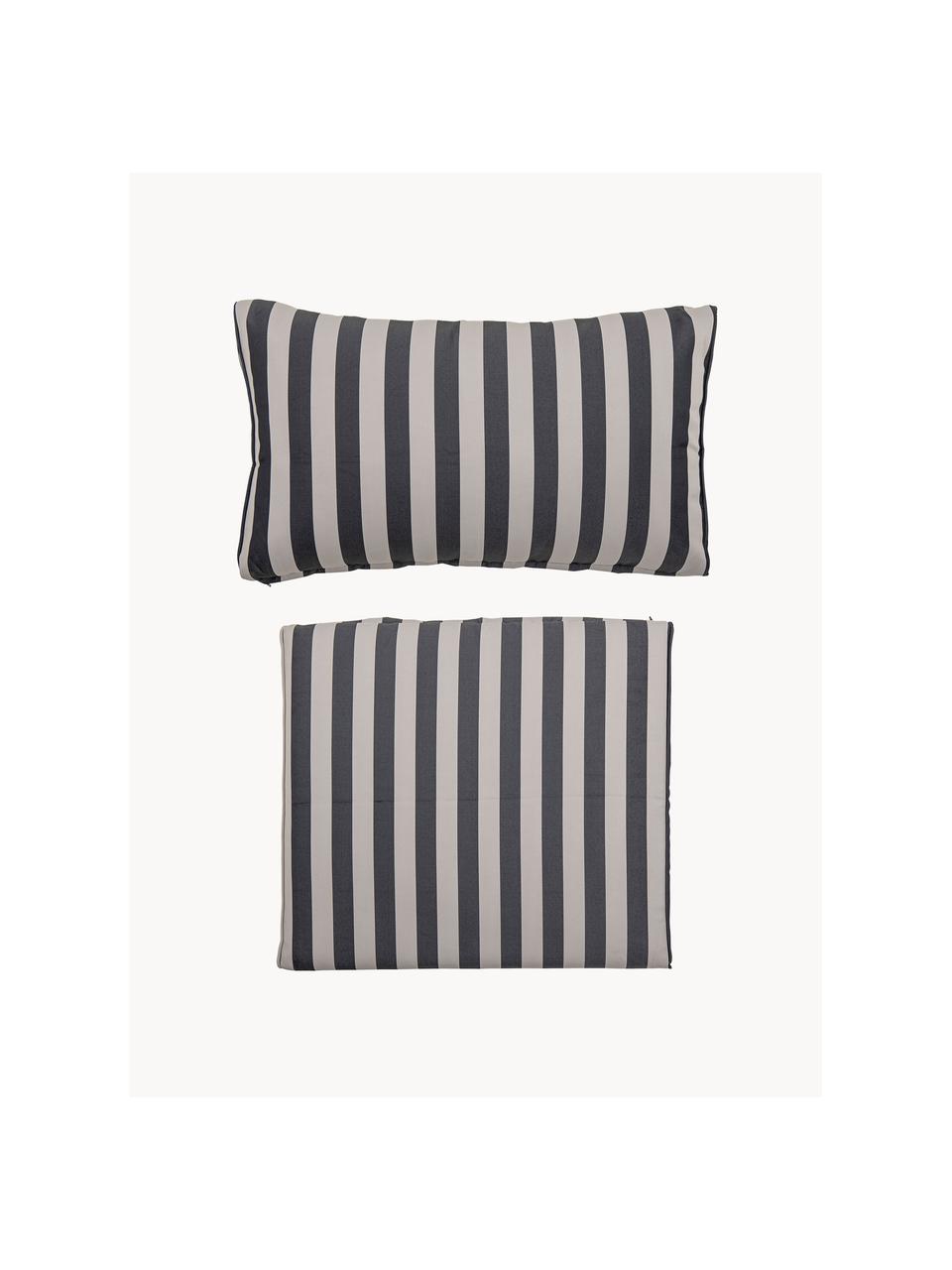 Housses de coussin Mundo, 2 élém., 100 % polyester, Beige clair, noir, Lot de différentes tailles