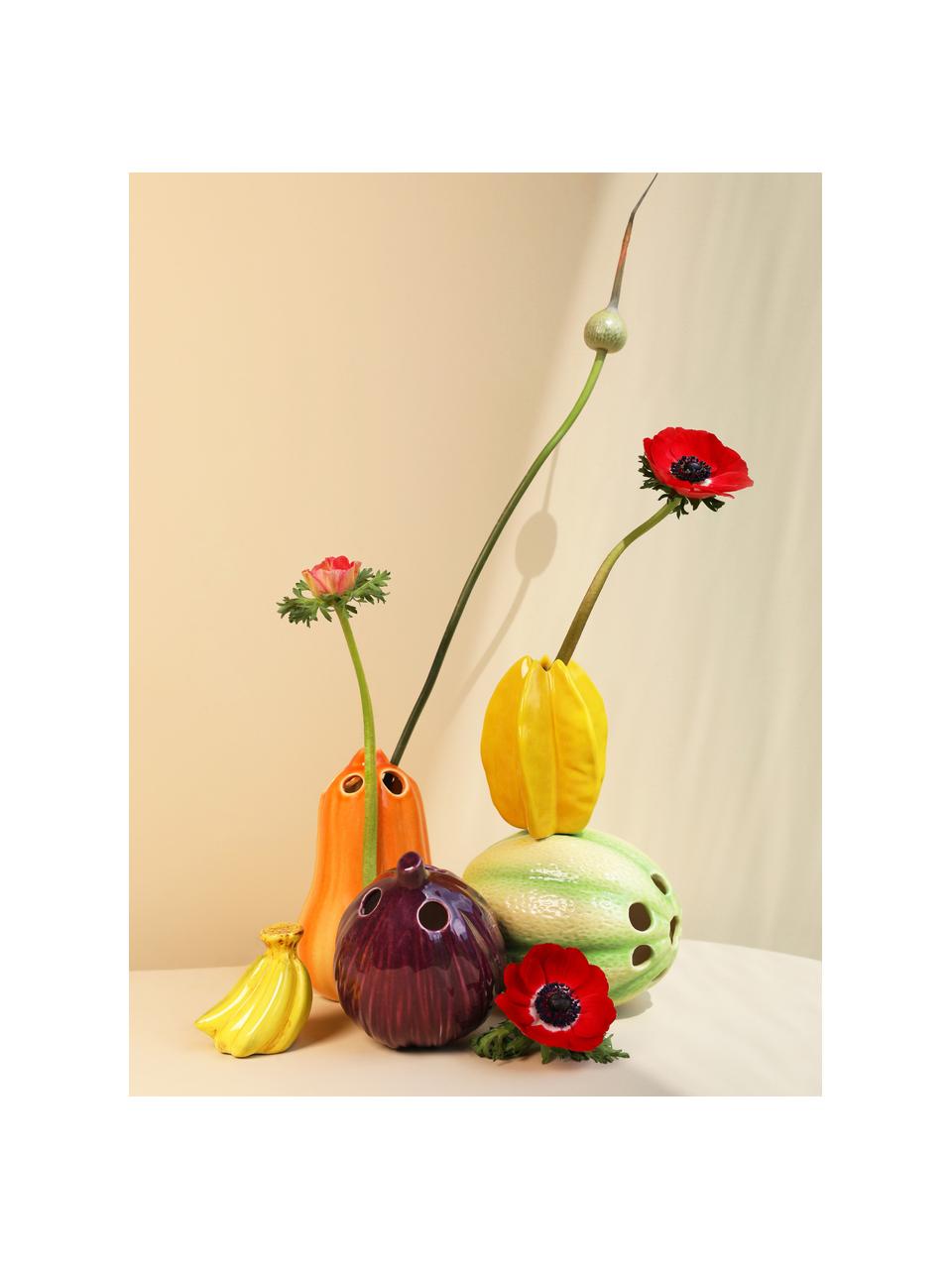 Ręcznie wykonany wazon z kamionki Pumpkin, Kamionka, Pomarańczowy, Ø 12 x W 18 cm