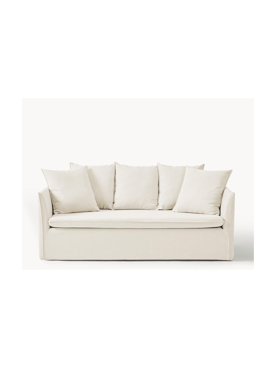 Sofa Mila (2-osobowa), Tapicerka: 100% poliester Dzięki tka, Stelaż: drewno sosnowe, płyta pil, Beżowa tkanina, S 190 x G 85 cm