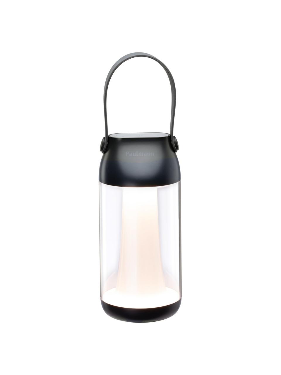 Mobile Dimmbare Aussentischlampe Capulino, Lampenschirm: Kunststoff, Griff: Kunststoff, Transparent, Anthrazit, Ø 8 cm, H 18 cm