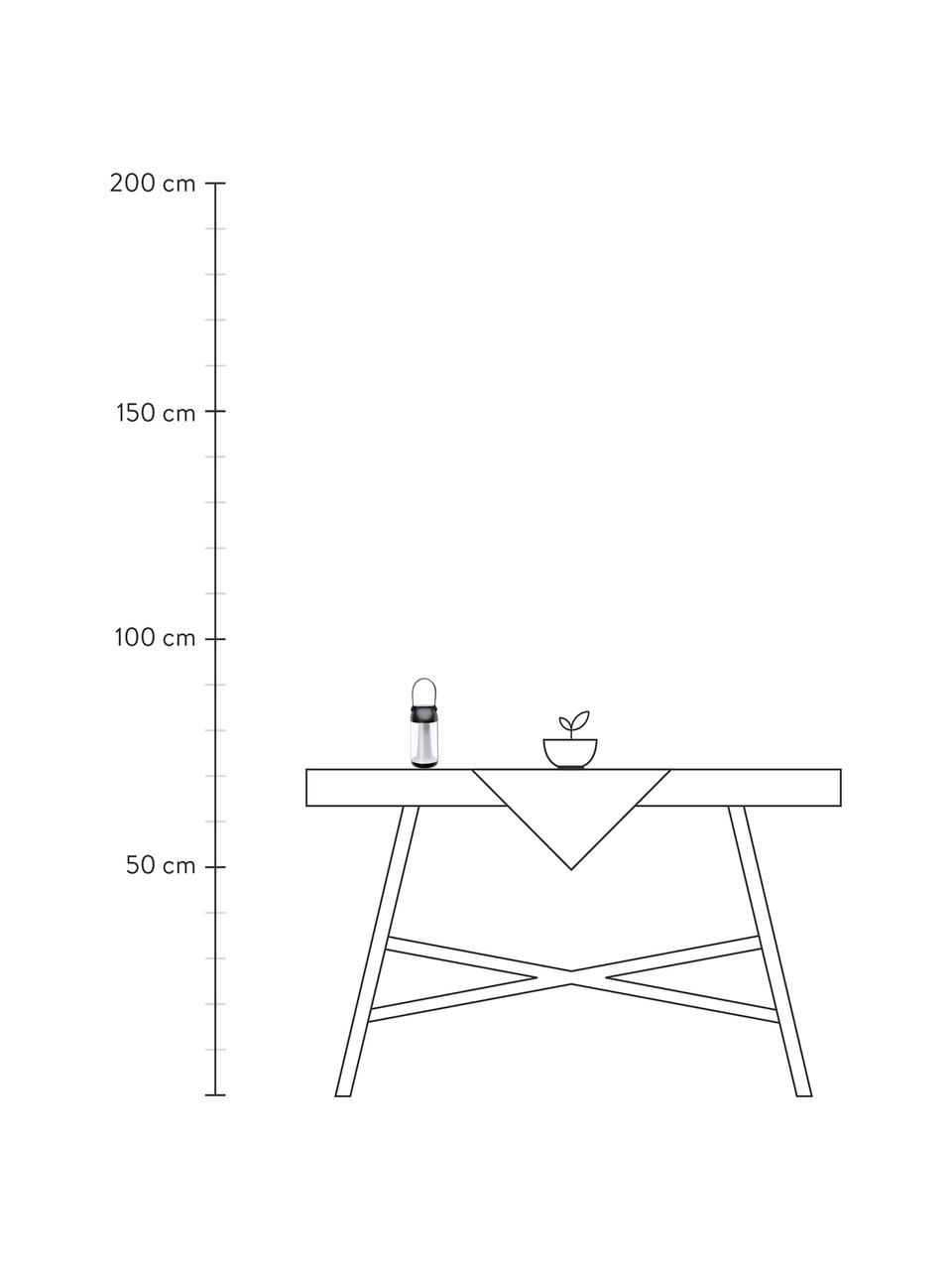 Lámpara de mesa LED regulable para exterior Capulino, portátil, Pantalla: plástico, Asa: plástico, Cable: plástico, Transparente, gris antracita, Ø 8 cm x Al 18 cm