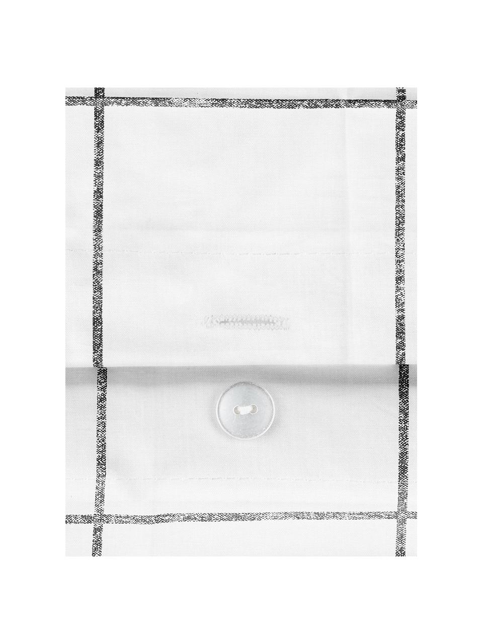 Housse de couette en percale Juna, Blanc, noir, larg. 140 x long. 200 cm