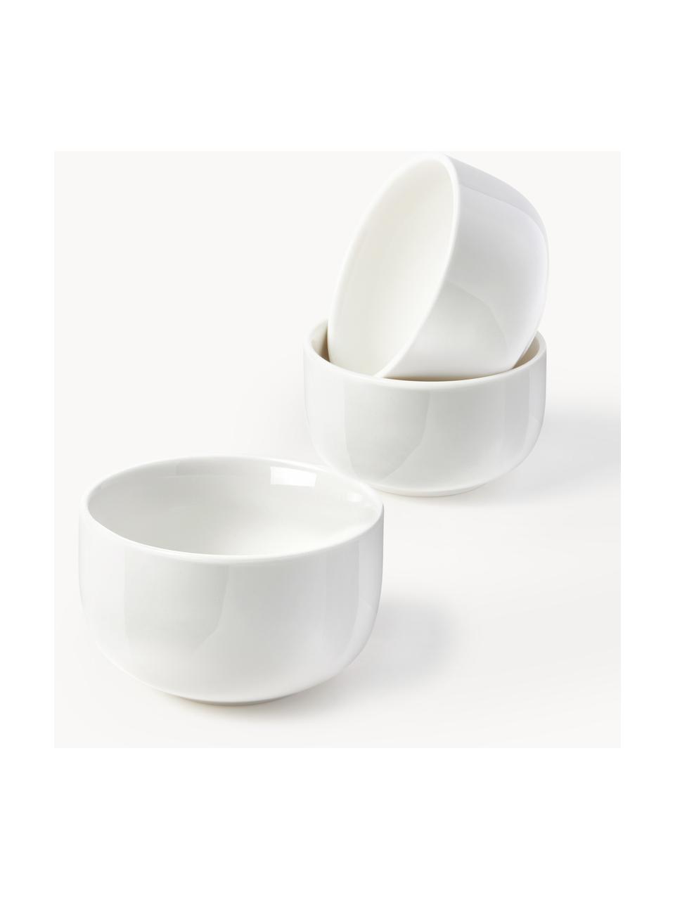 Porzellan Dipschälchen Nessa, 3 Stück, Hochwertiges Hartporzellan, Off White, glänzend, Ø 11 x H 6 cm