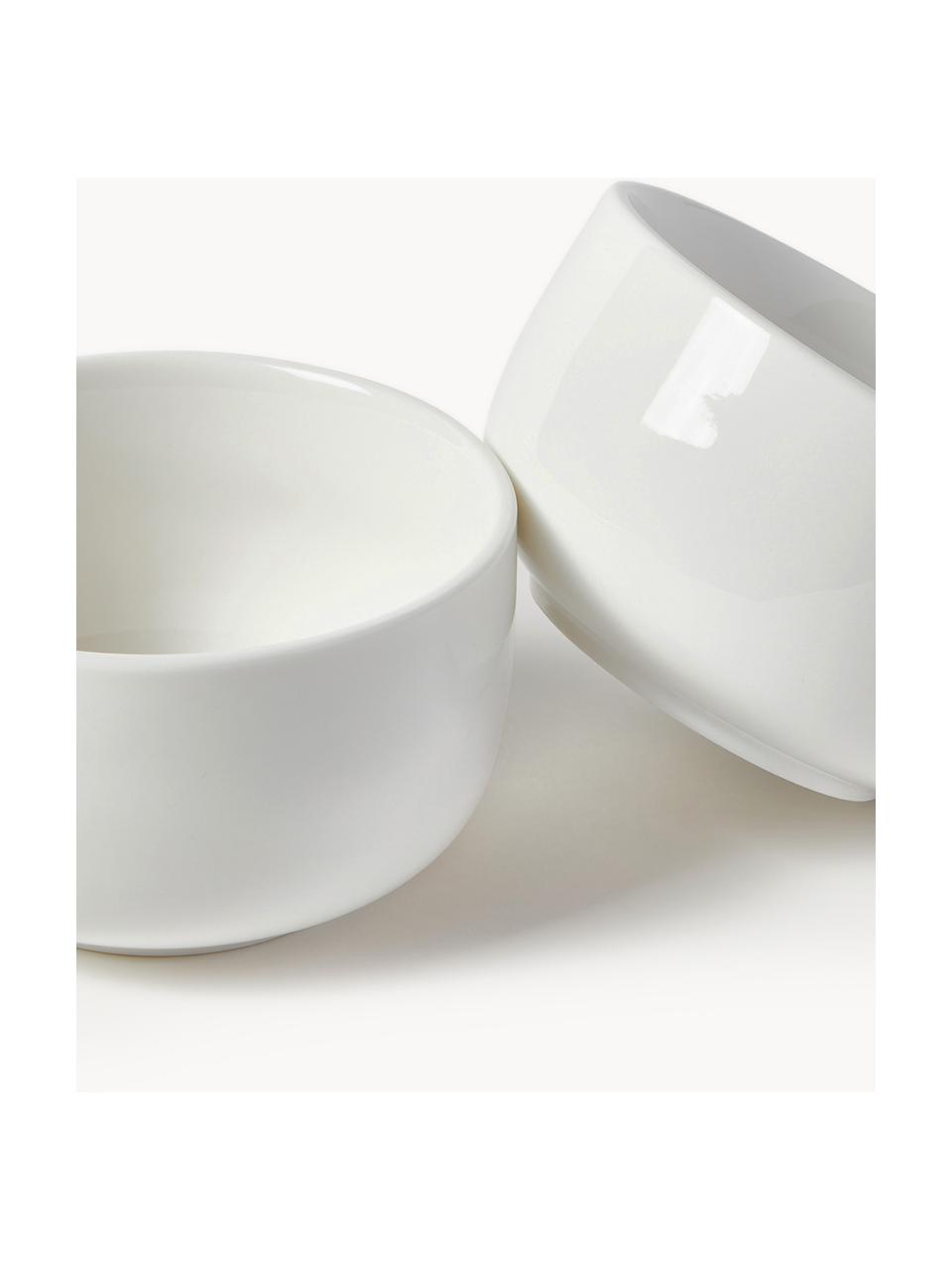 Ciotole per salse in porcellana Nessa 3 pz, Porcellana a pasta dura di alta qualità smaltata, Bianco latte lucido, Ø 11 x Alt. 6 cm
