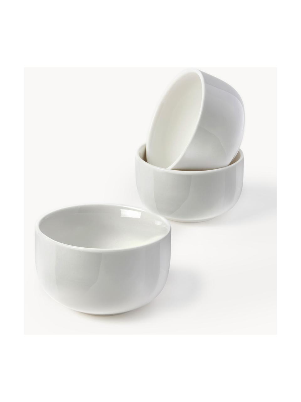 Bols à apéritif en porcelaine Nessa, 3 pièces, Porcelaine de haute qualité, émaillé, Blanc cassé, haute brillance, Ø 11 x haut. 6 cm