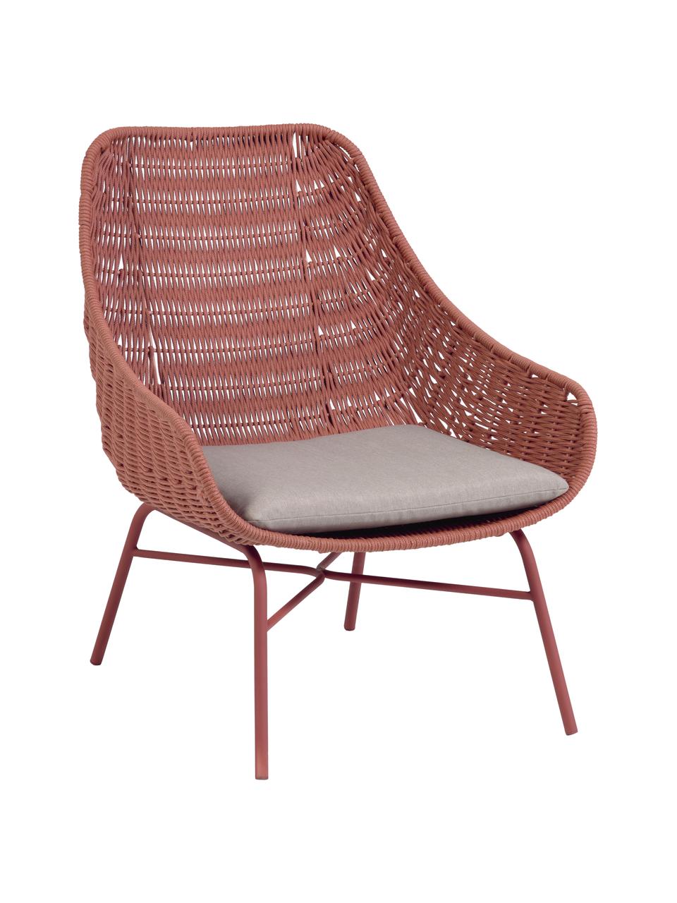 Fauteuil lounge de jardin Abeli, Rose, larg. 68 x prof. 67 cm