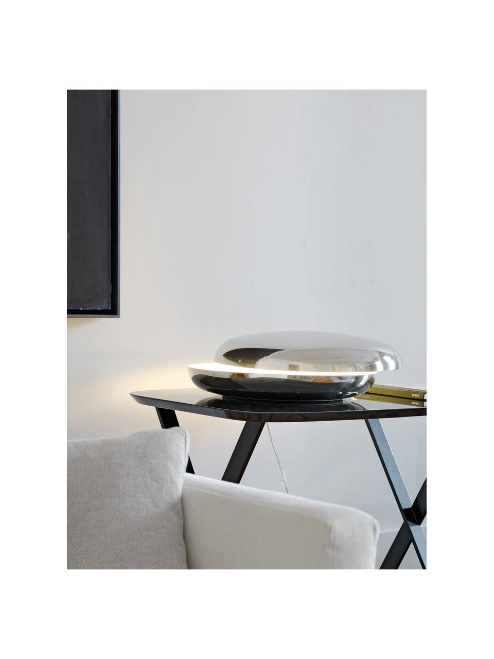 Lampada da tavolo fatta a mano Loop, Lampada: metallo rivestito, Argentato, Ø 50  x A 17 cm