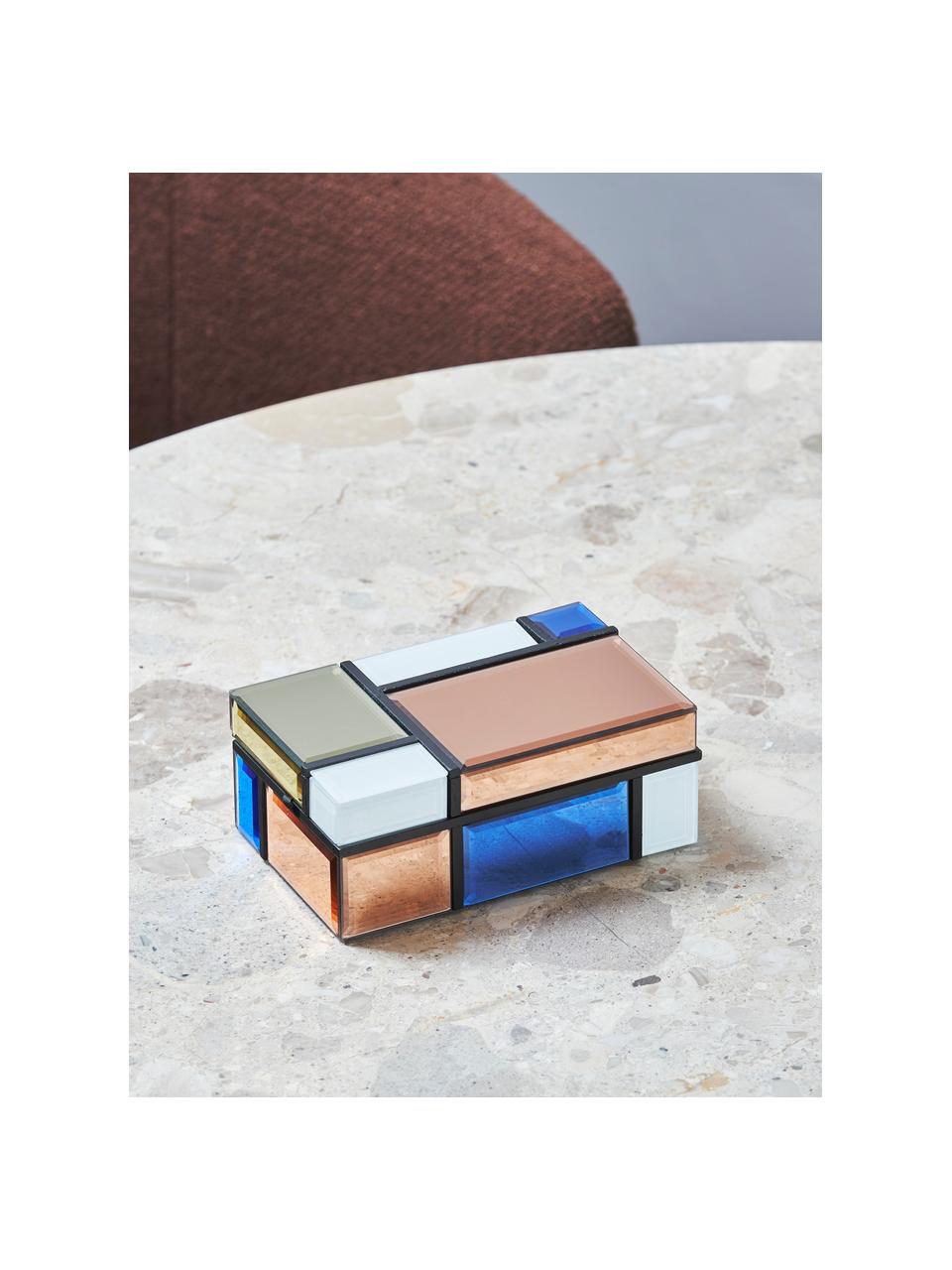 Joyero de vidrio Piet, Caja: tablero de fibras de dens, Multicolor, An 21 x Al 9 cm